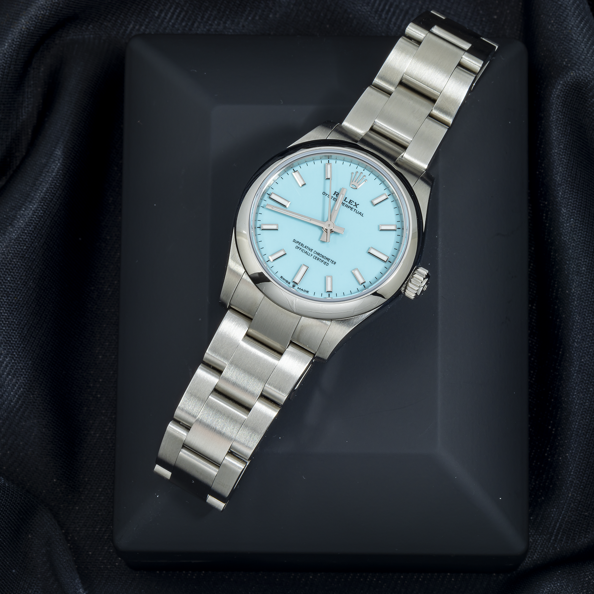 Rolex Oyster Perpetual 277200 31MM Light Blue Dial With Stainless Steel Oyster Bracelet And Smooth Bezel