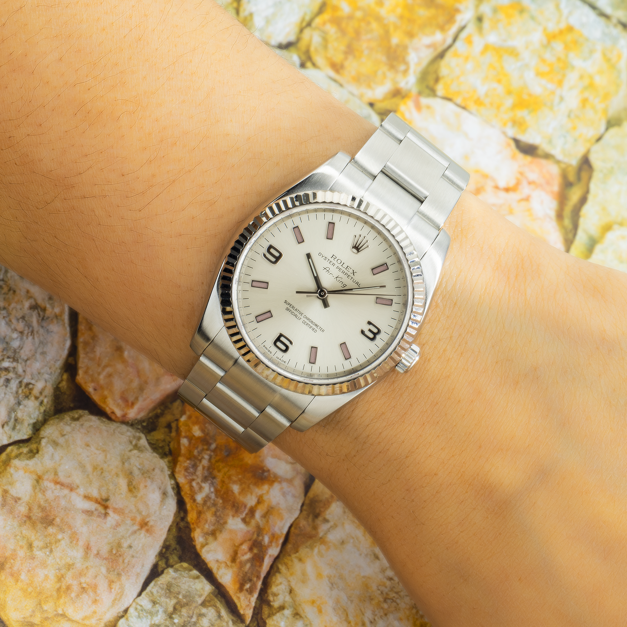 Rolex Air-King 114210 34MM Silver Dial With Stainless Steel Oyster Bracelet