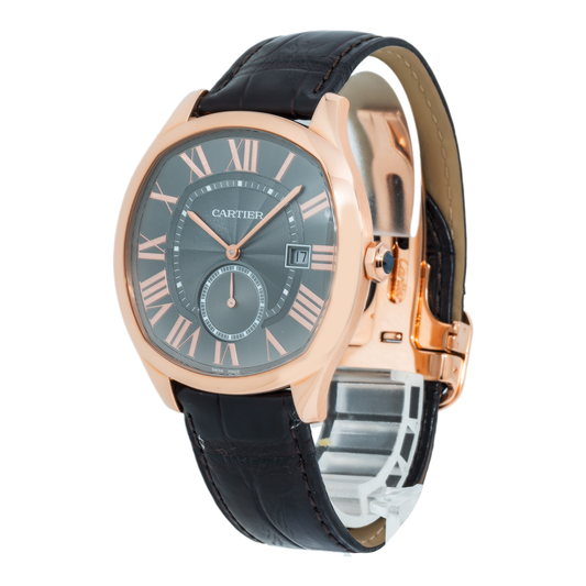 Cartier Drive WGNM0004 41MM Rose Gold Grey Dial With Alligator Bracelet