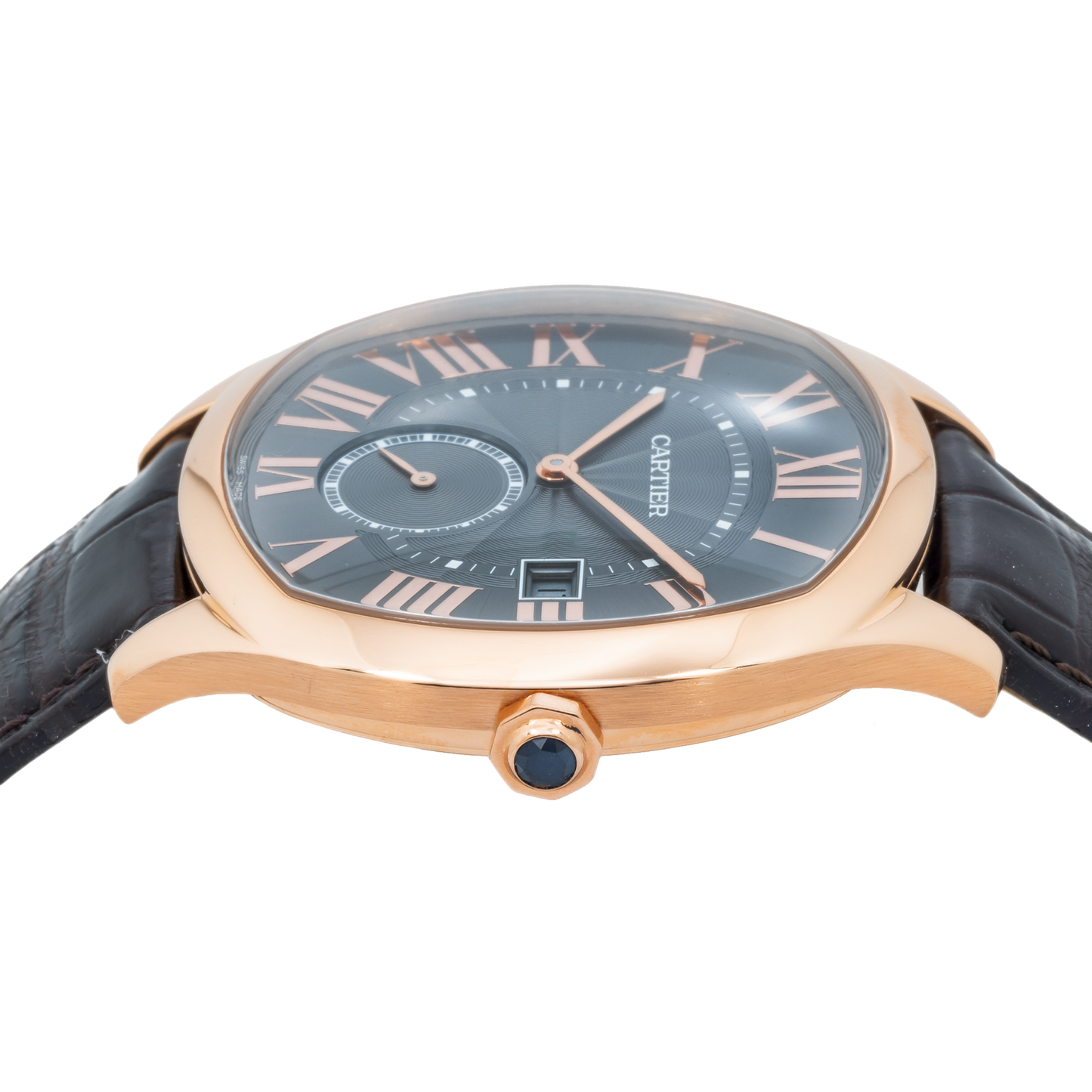 Cartier Drive WGNM0004 41MM Rose Gold Grey Dial With Alligator Bracelet