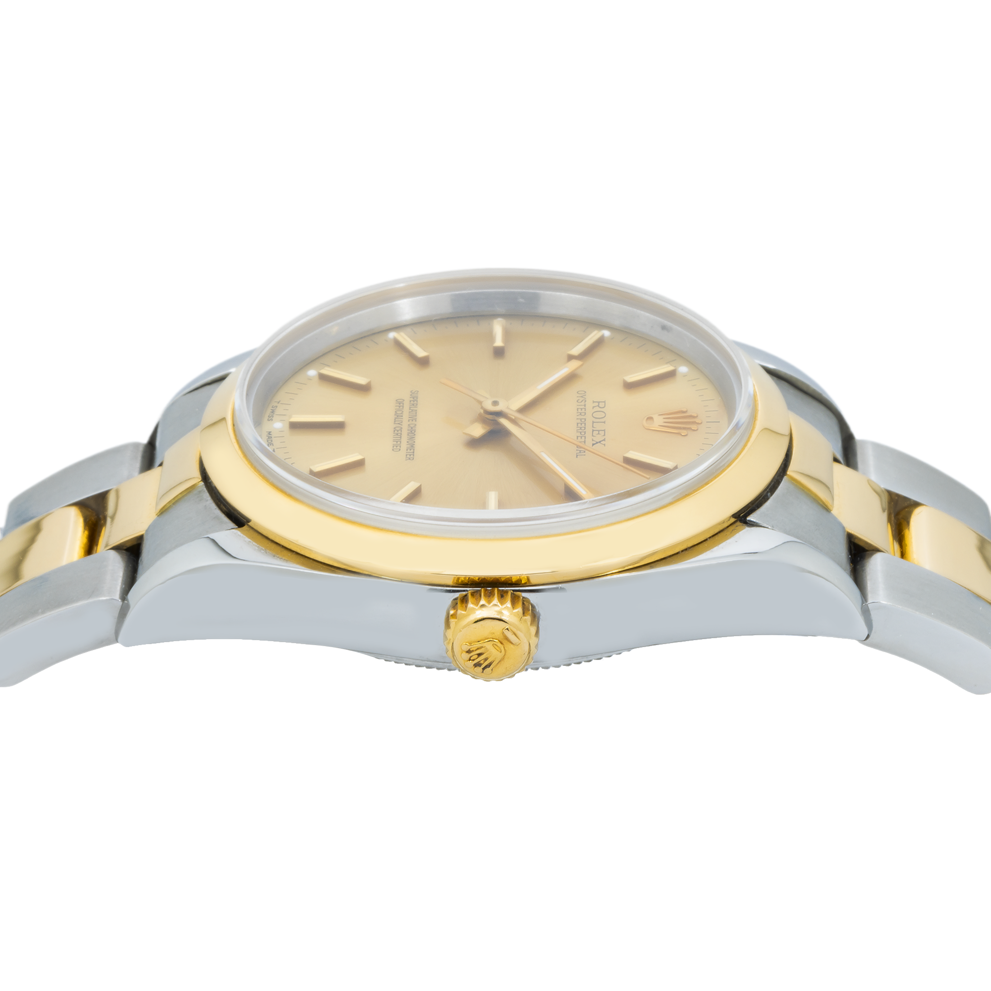 Rolex Oyster Perpetual 14203 34MM Champagne Dial With Two-Tone Oyster Bracelet
