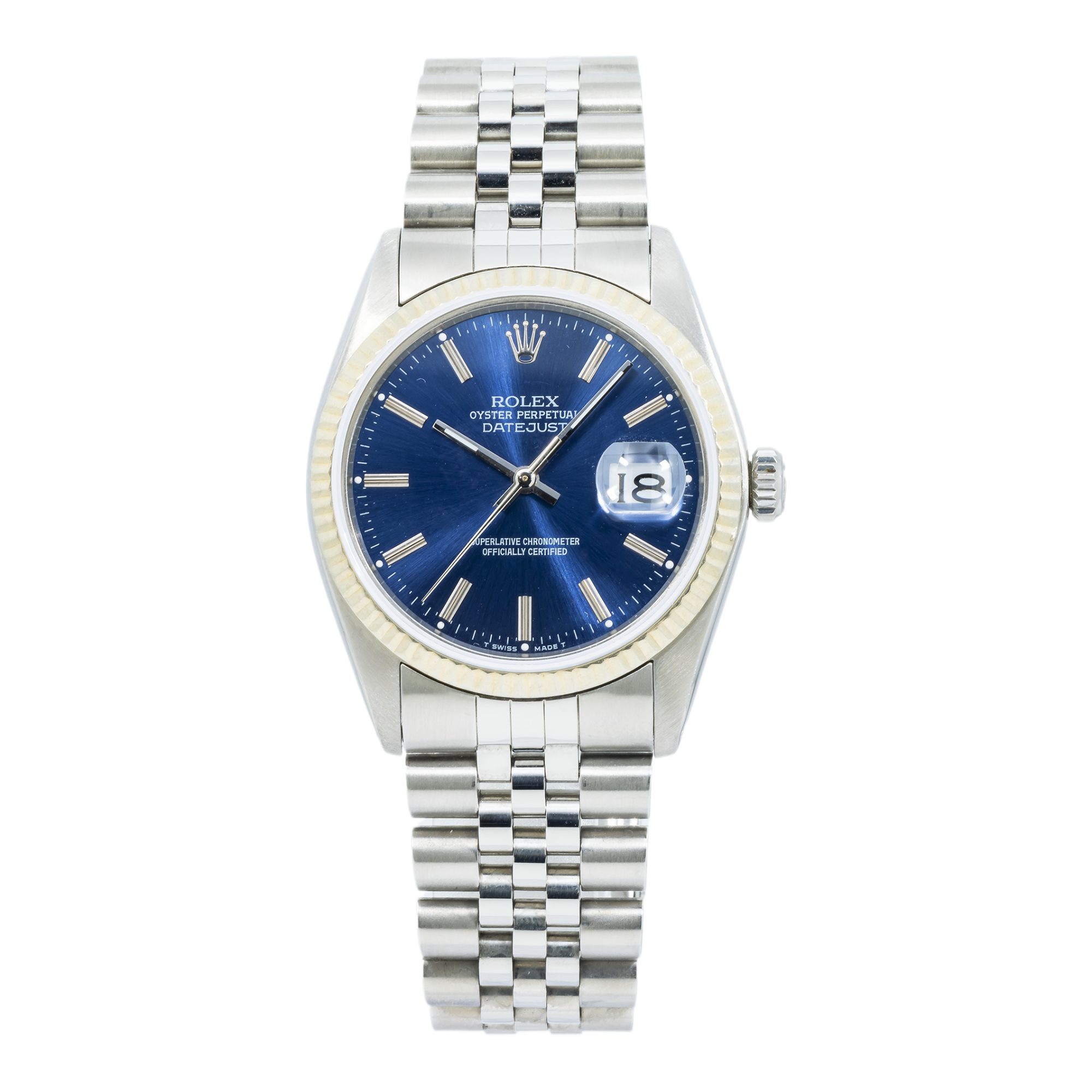 Rolex Datejust 16014 36MM Blue Dial With Stainless Steel Jubilee Bracelet