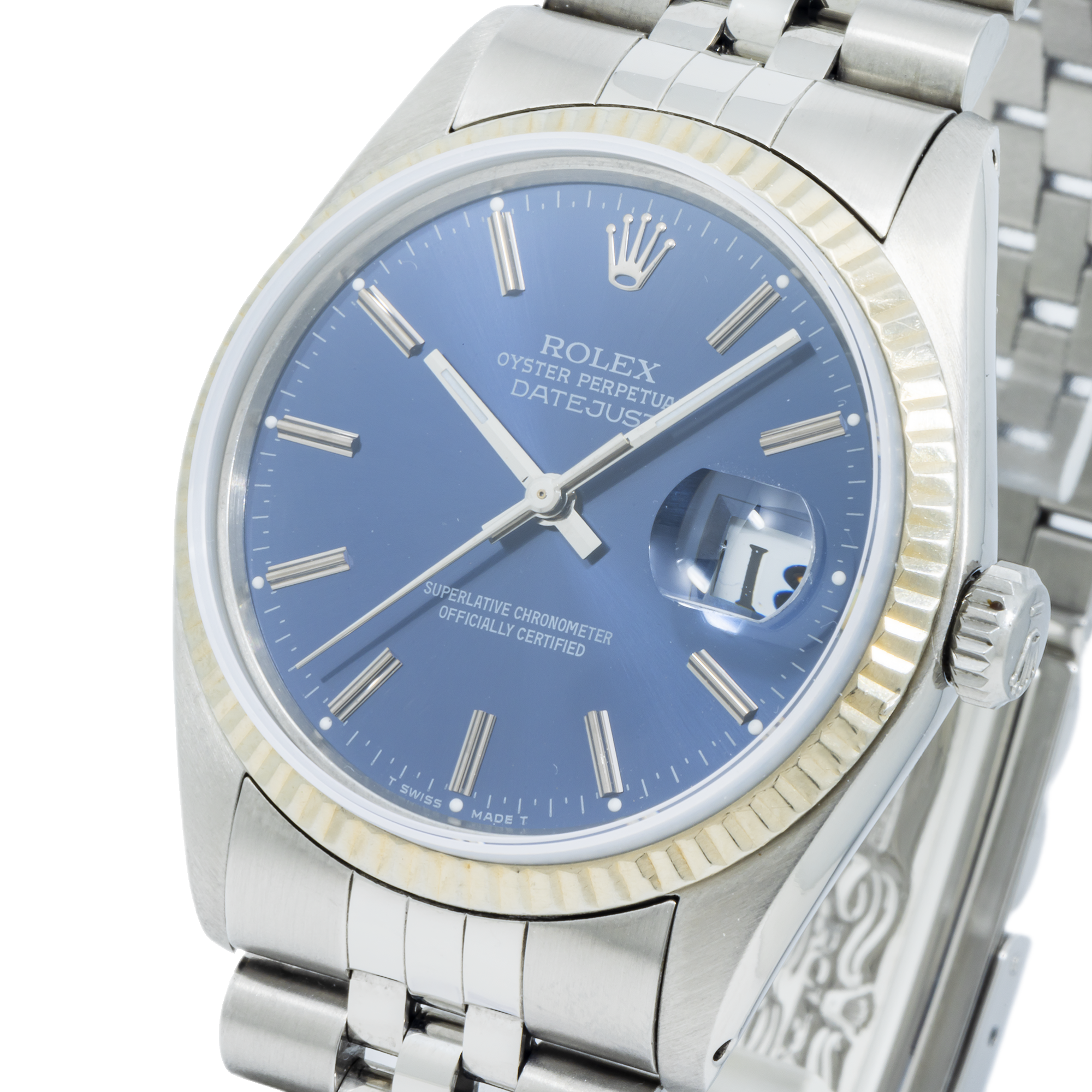 Rolex Datejust 16014 36MM Blue Dial With Stainless Steel Jubilee Bracelet