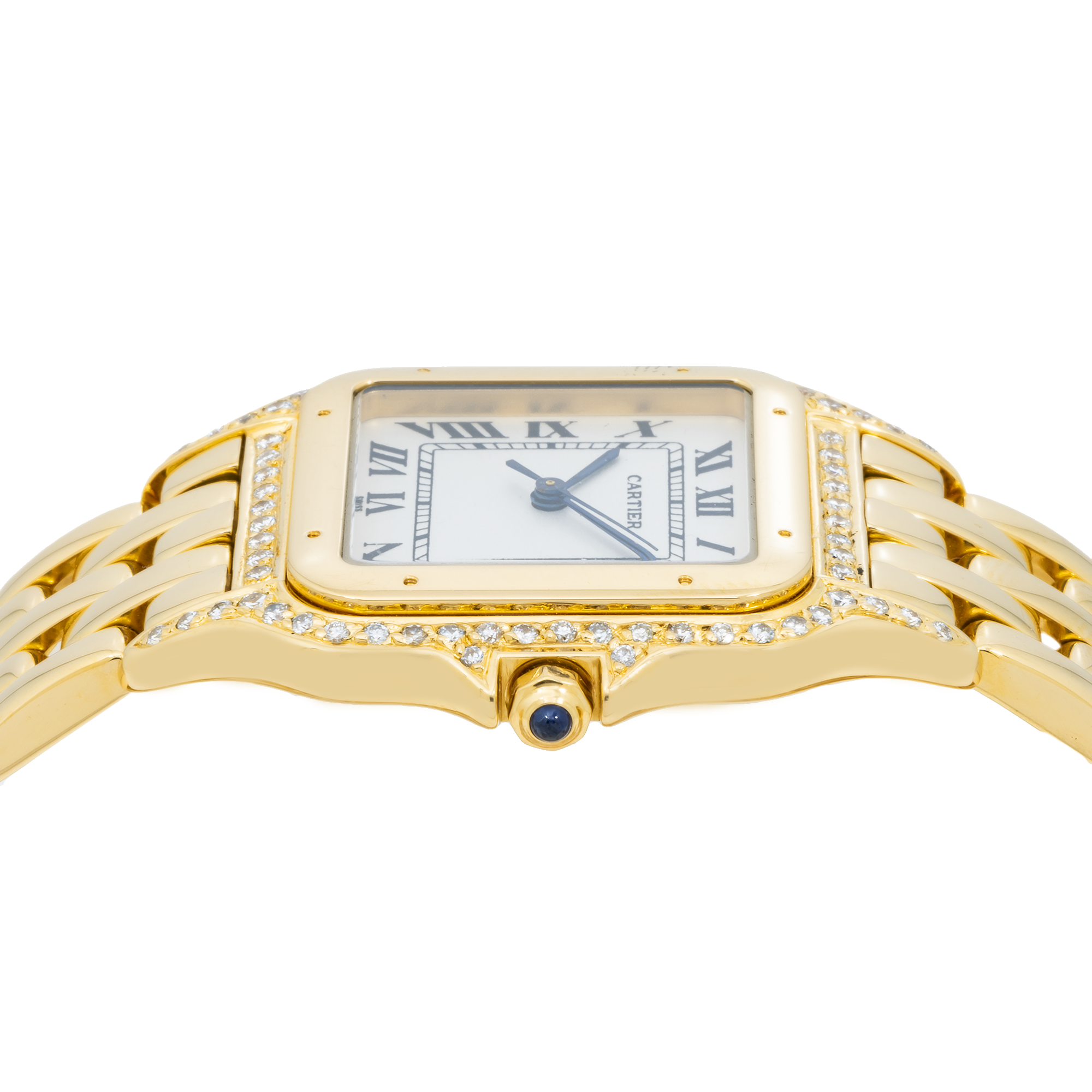 Cartier Panthère 88396 27MM White Dial With Diamond Bezel And Yellow Gold Bracelet