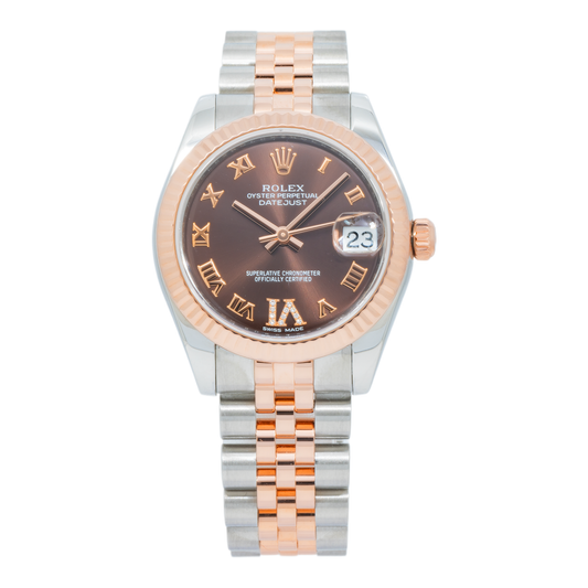 Rolex Datejust 178271 31MM Chocolate Roman Dial With Two Tone Jubilee Bracelet
