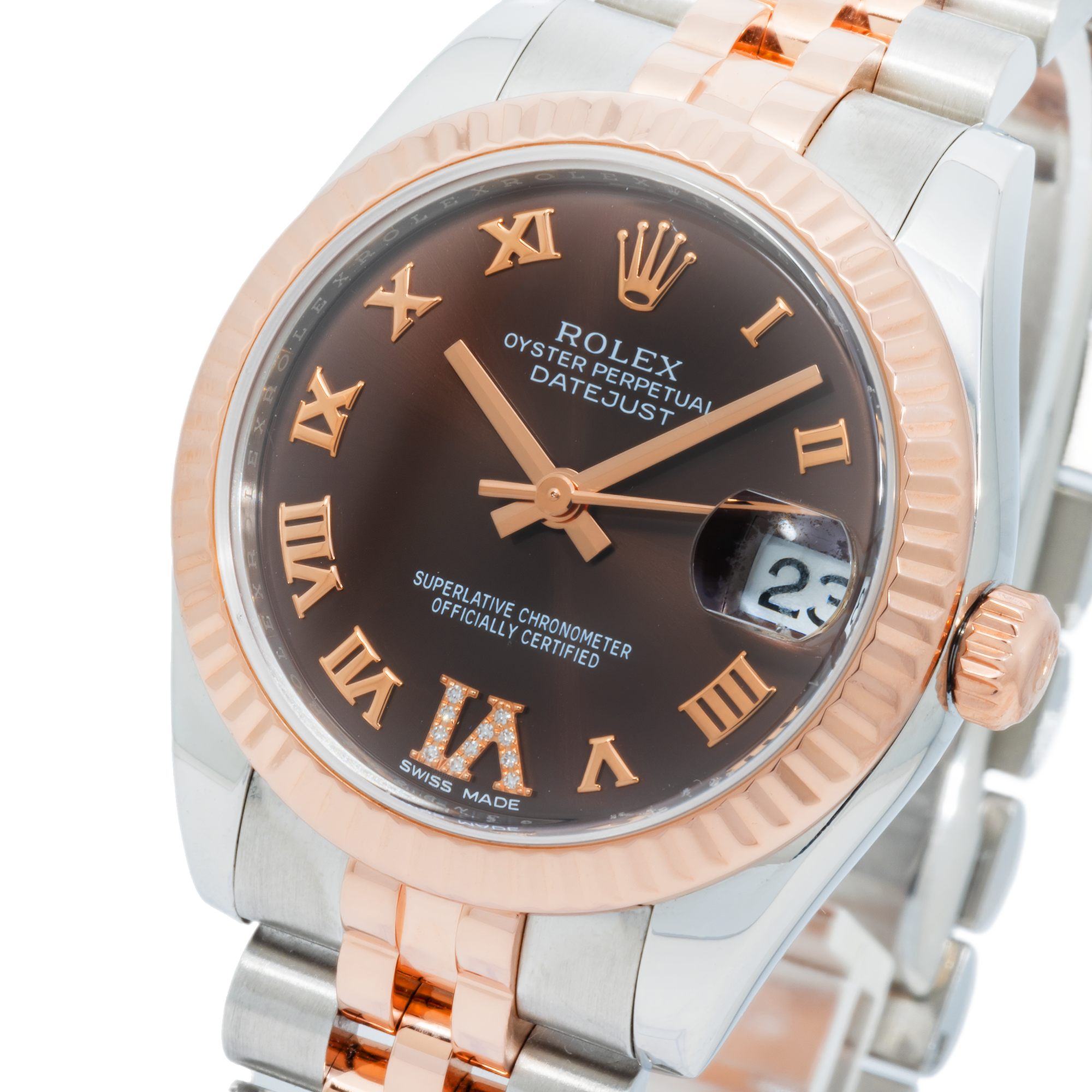 Rolex Datejust 178271 31MM Chocolate Roman Dial With Two Tone Jubilee Bracelet