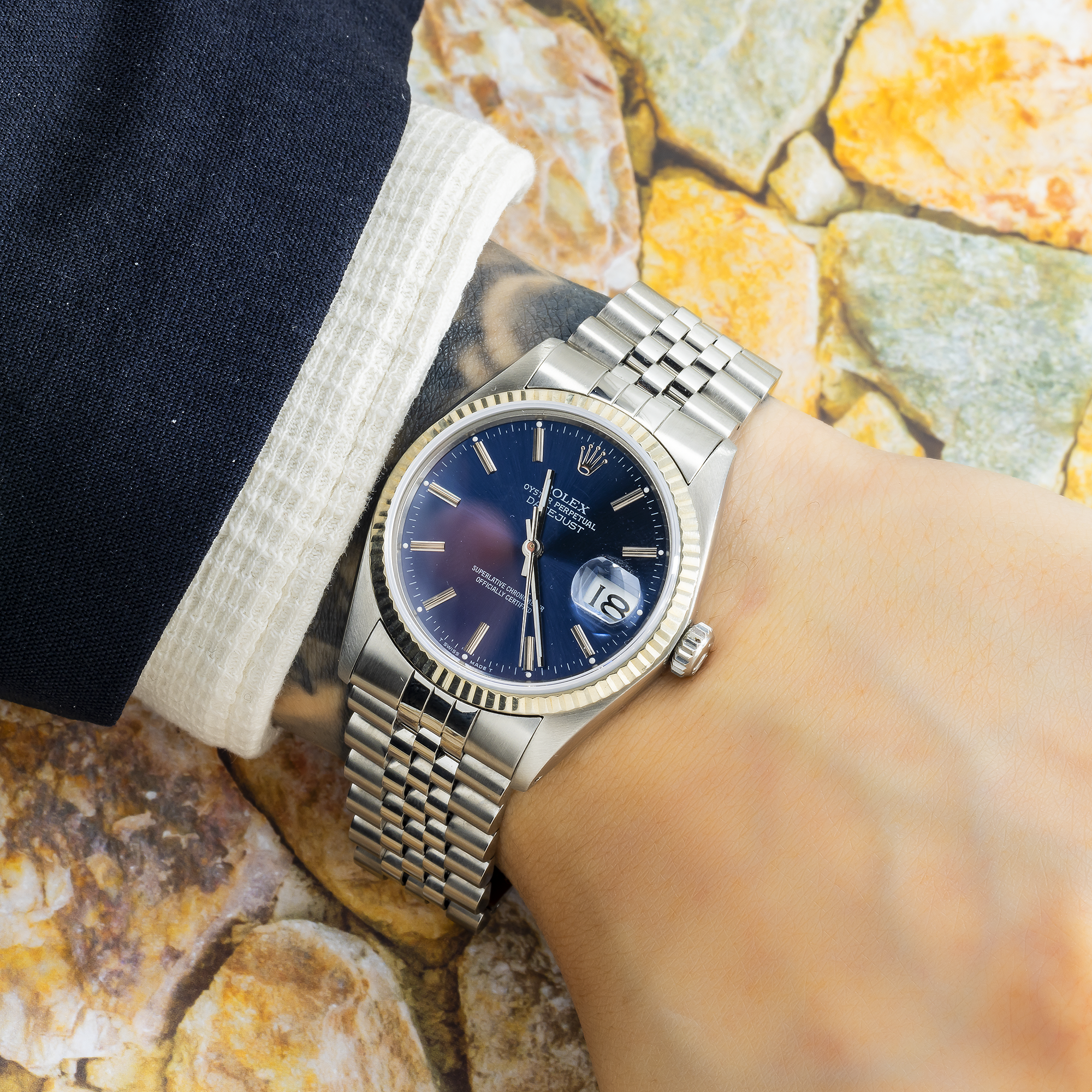 Rolex Datejust 16014 36MM Blue Dial With Stainless Steel Jubilee Bracelet