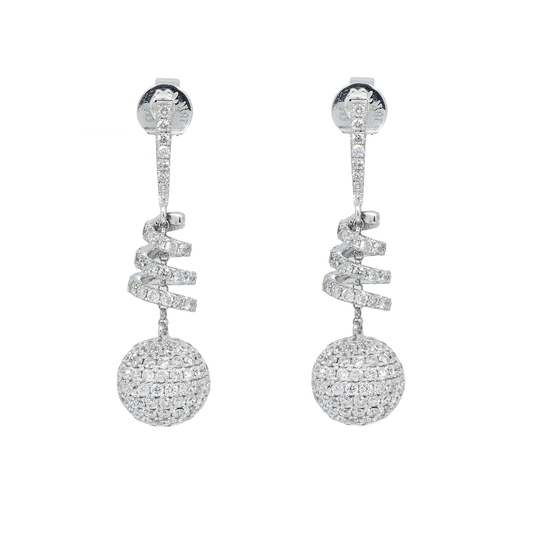 18K GOLD DIAMOND DROP EARRINGS 3.70 CTW