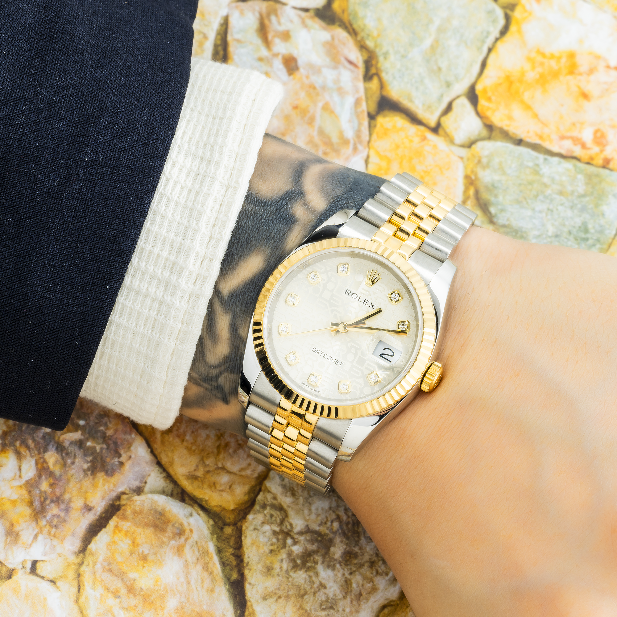 Rolex Datejust 116233 36MM Diamond Jubilee Dial With Two Tone Bracelet