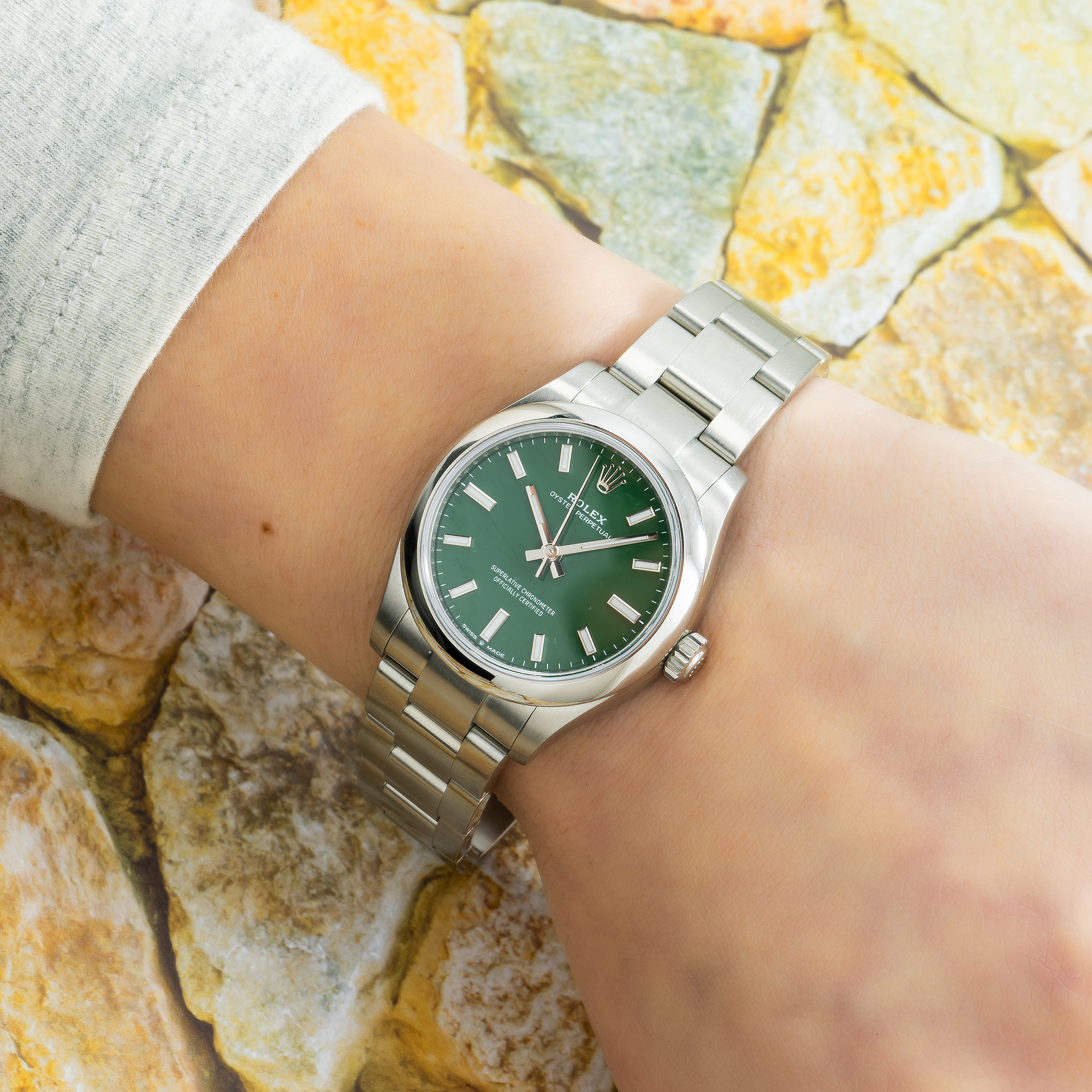 Rolex Oyster Perpetual 277200 31MM Green Dial With Stainless Steel Oyster Bracelet