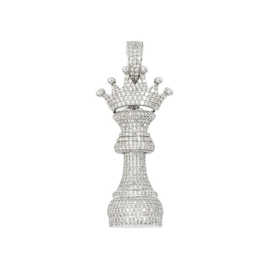 10K GOLD DIAMOND KING CHESS PIECE PENDANT 1.31 CT