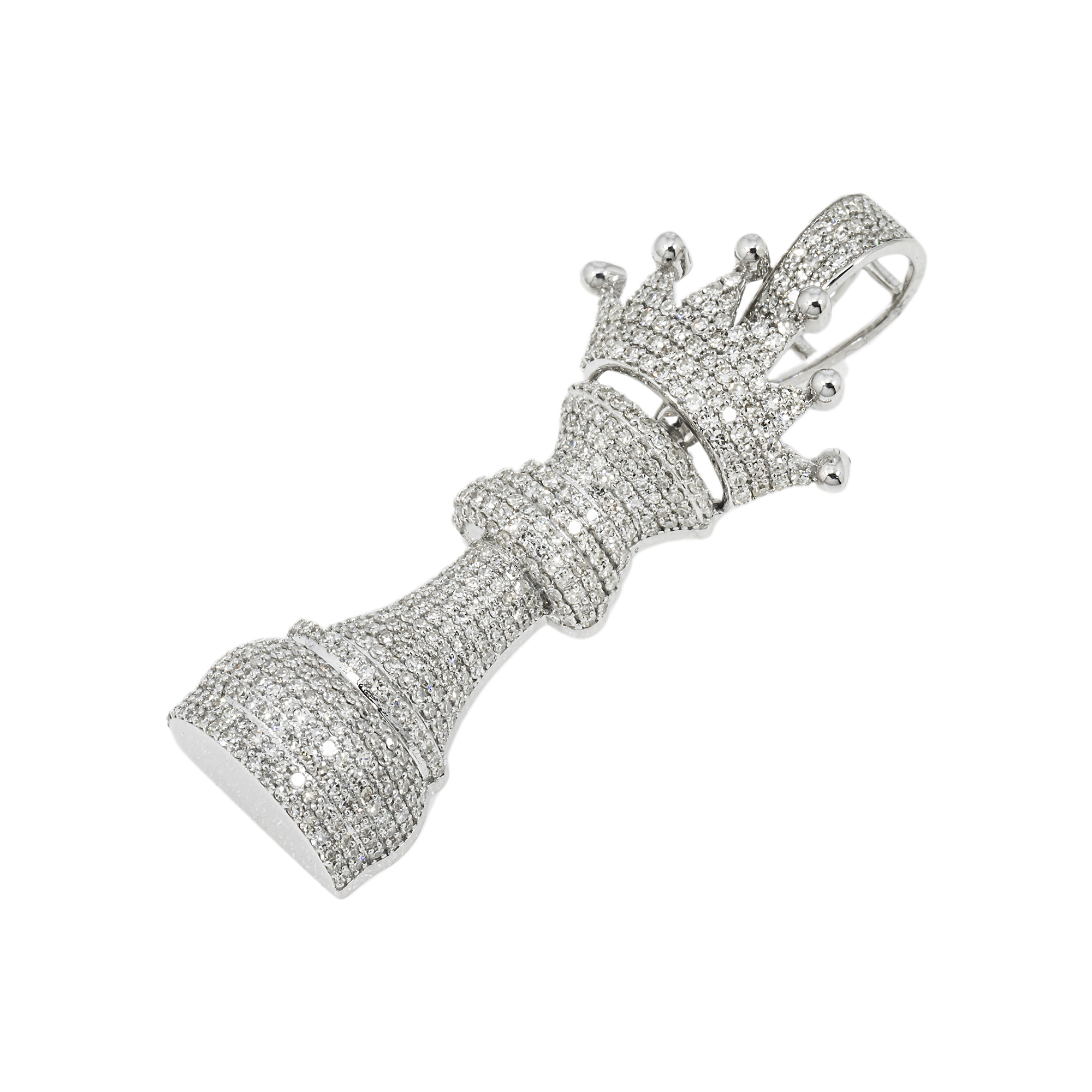 10K GOLD DIAMOND KING CHESS PIECE PENDANT 1.31 CT