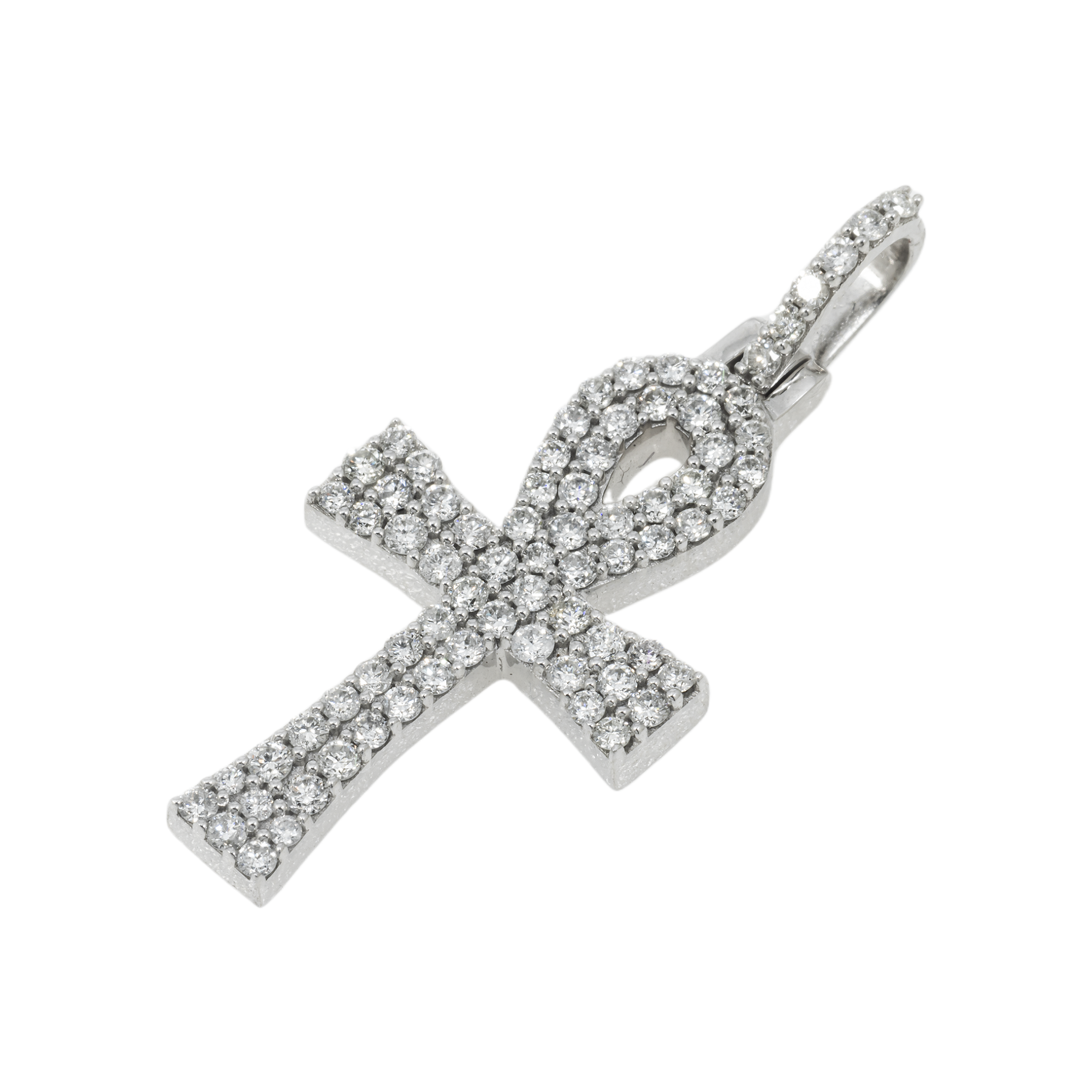 10K GOLD DIAMOND ANKH PENDANT 0.84 CT