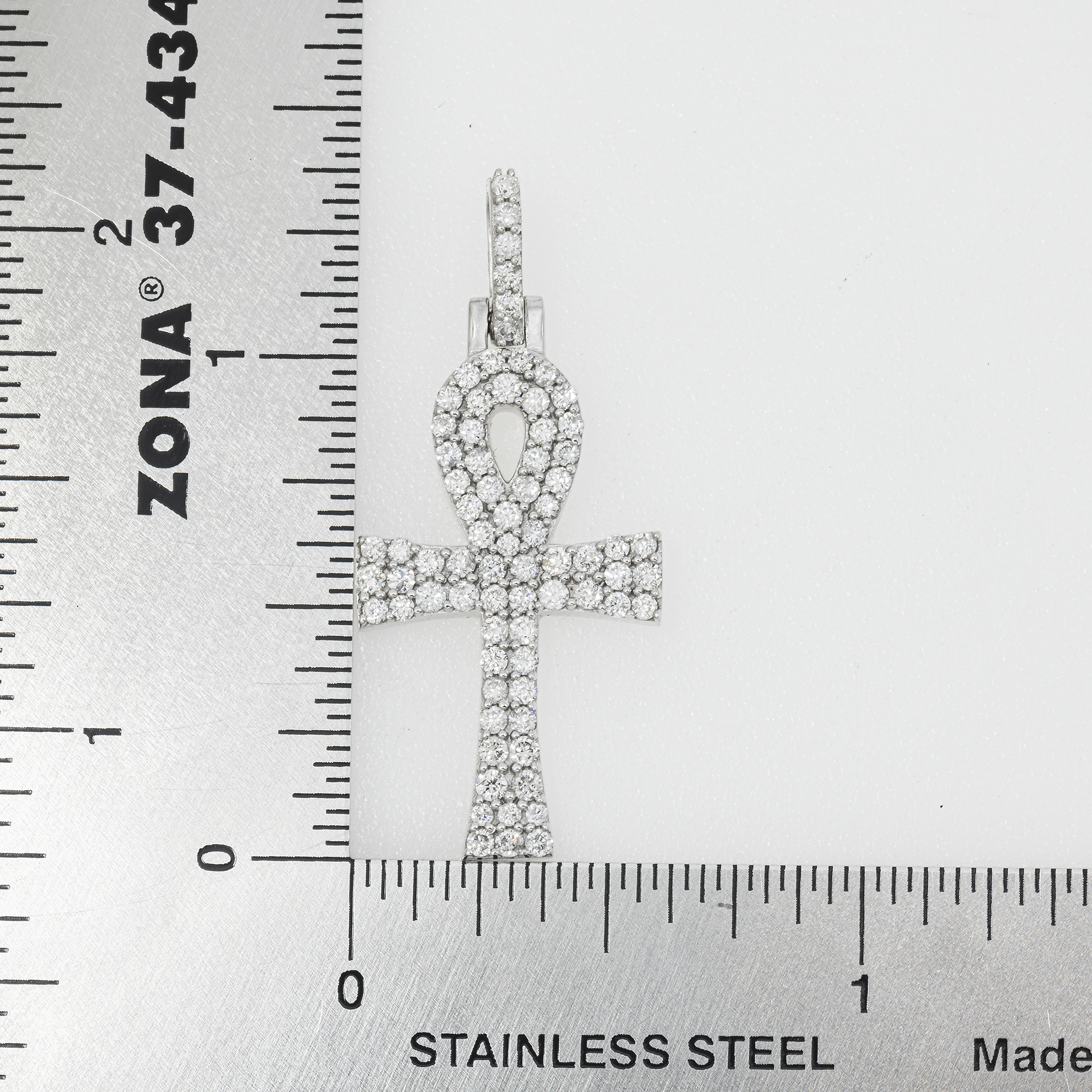 10K GOLD DIAMOND ANKH PENDANT 0.84 CT