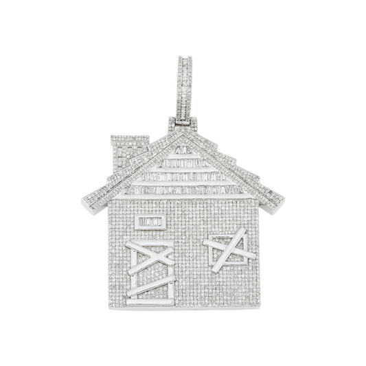 10K GOLD DIAMOND TRAP HOUSE PENDANT 4.35 CT