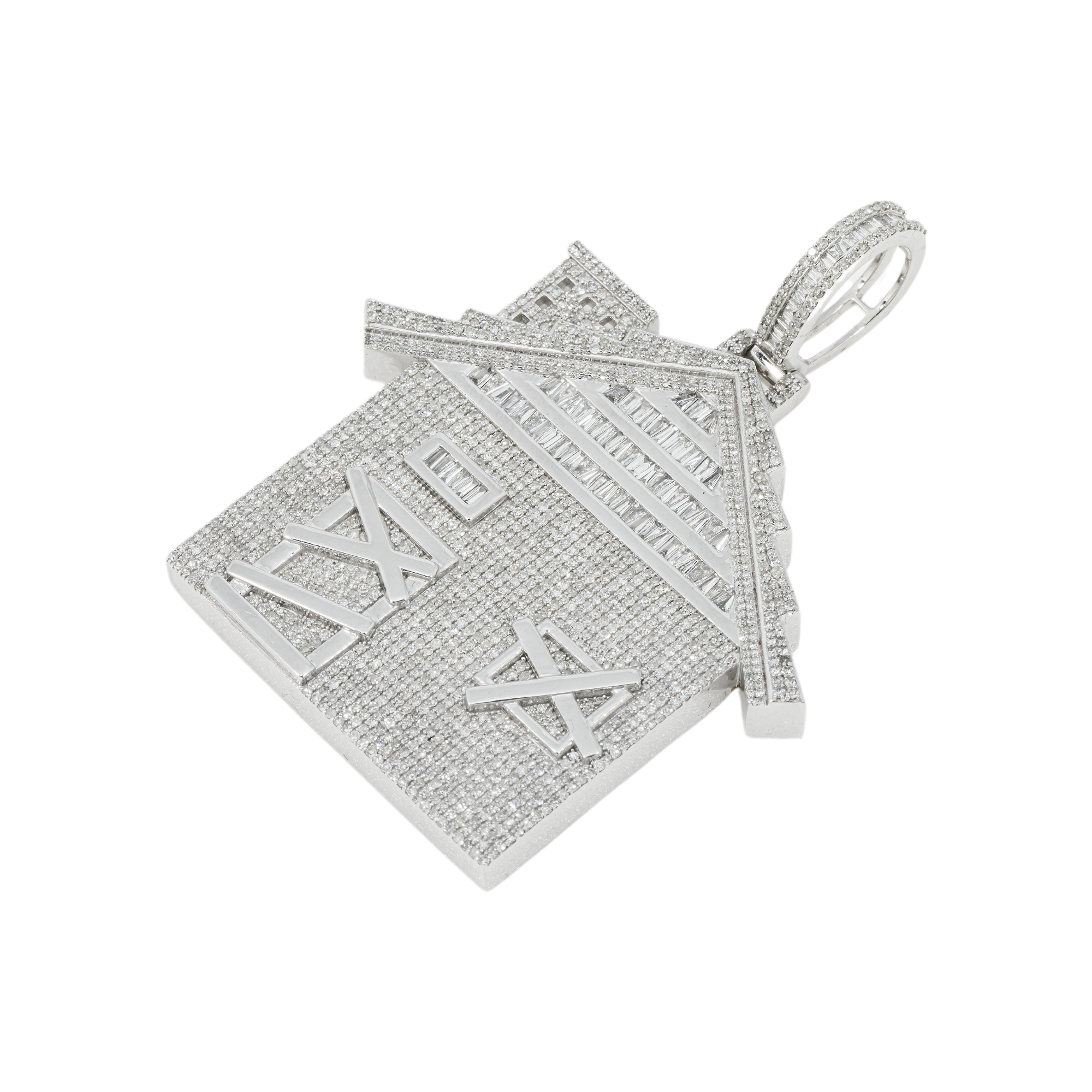 10K GOLD DIAMOND TRAP HOUSE PENDANT 4.35 CT