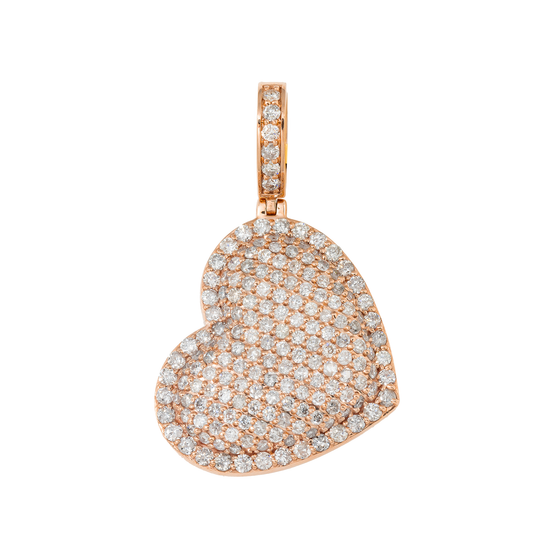 14K GOLD DIAMOND HEART PENDANT 2.75 CT