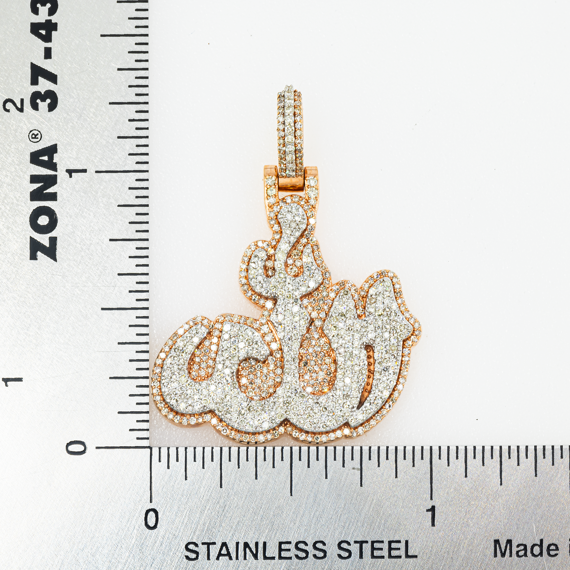 10K GOLD DIAMOND ALLAH PENDANT 1.01 CT