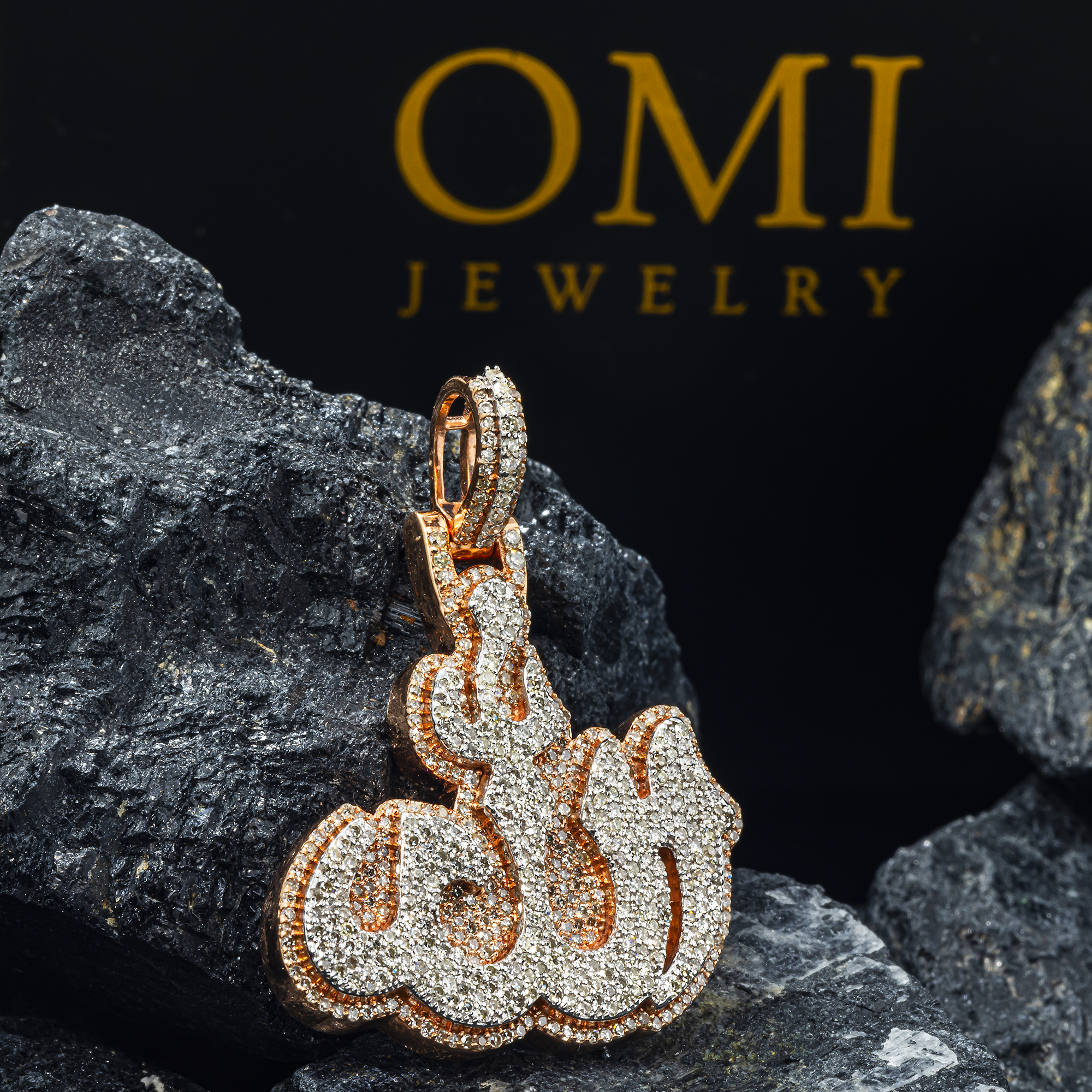 10K GOLD DIAMOND ALLAH PENDANT 1.01 CT
