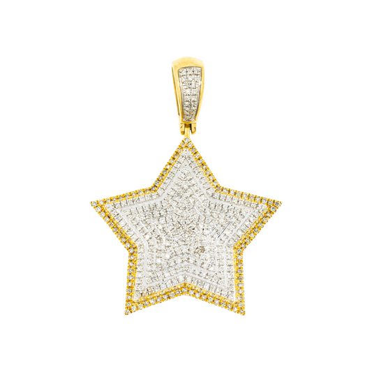 14K GOLD DIAMOND STAR PENDANT 1.18 CT