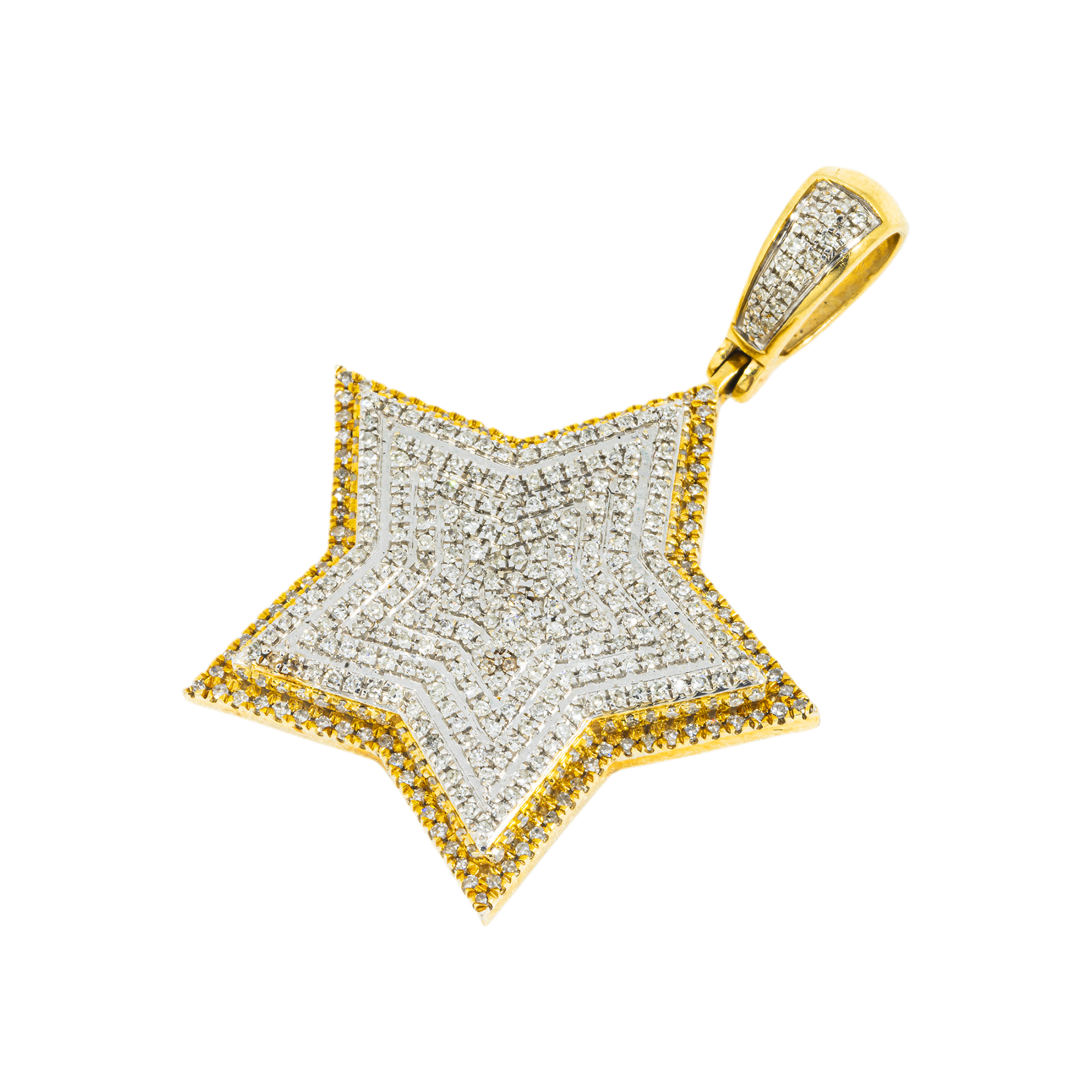 14K GOLD DIAMOND STAR PENDANT 1.18 CT
