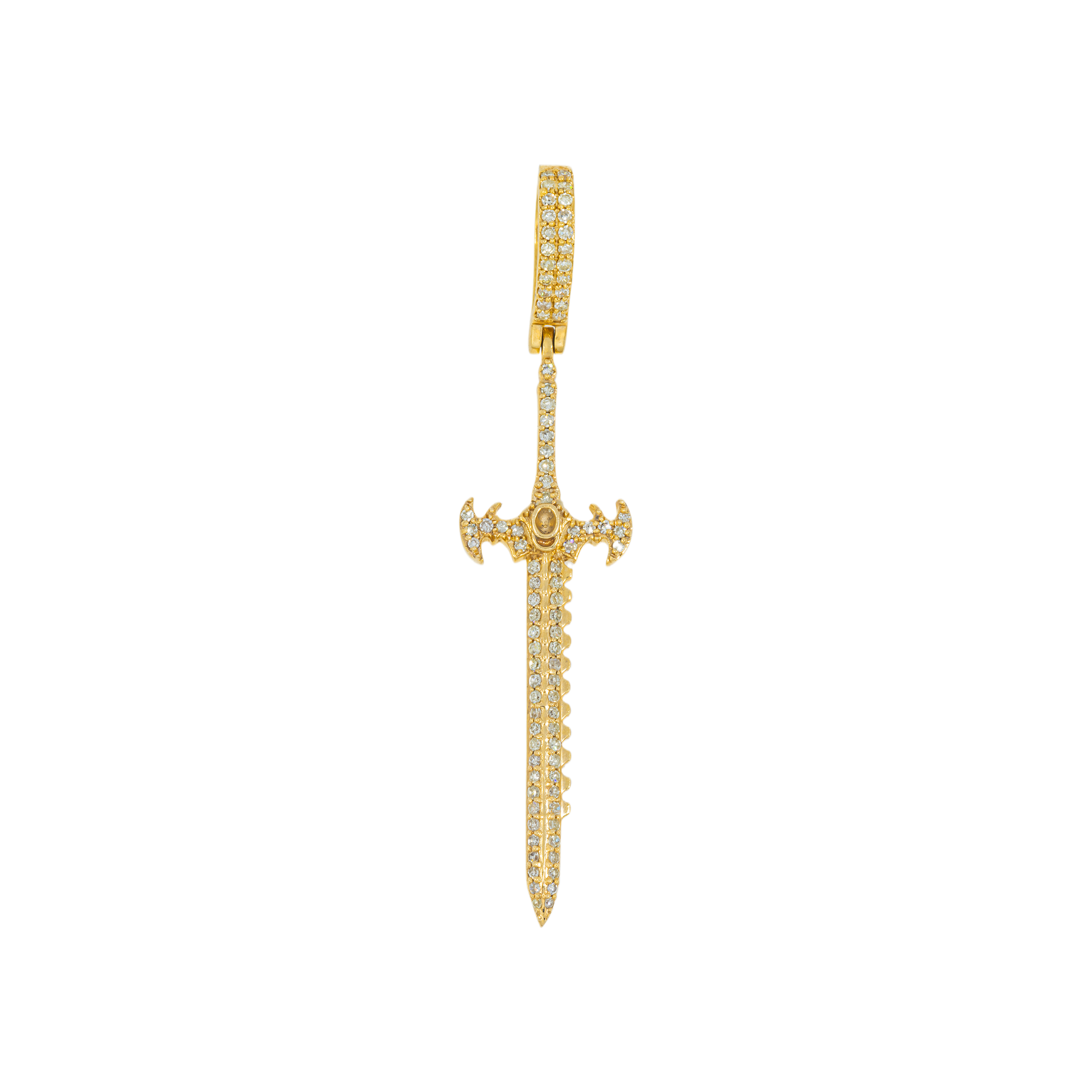 10K GOLD DIAMOND DAGGER PENDANT 0.40 CT