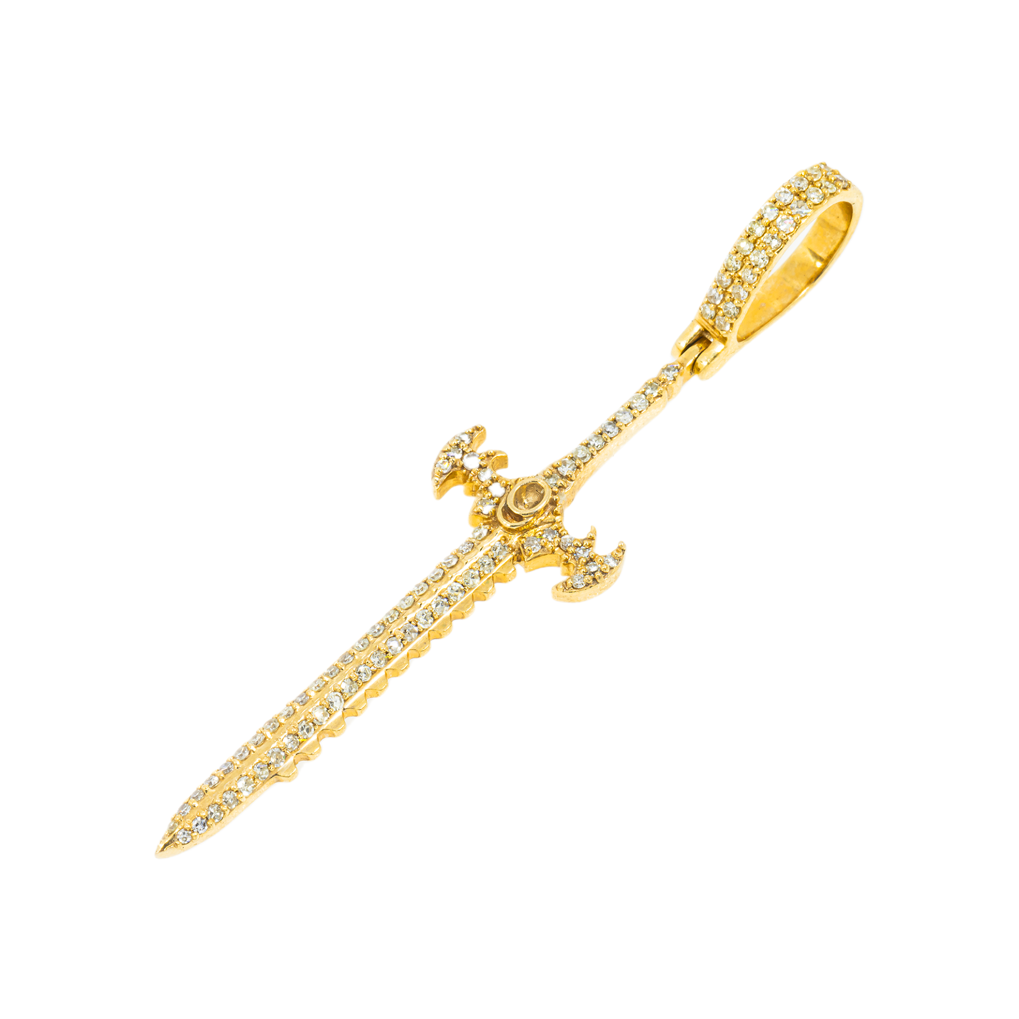 10K GOLD DIAMOND DAGGER PENDANT 0.40 CT