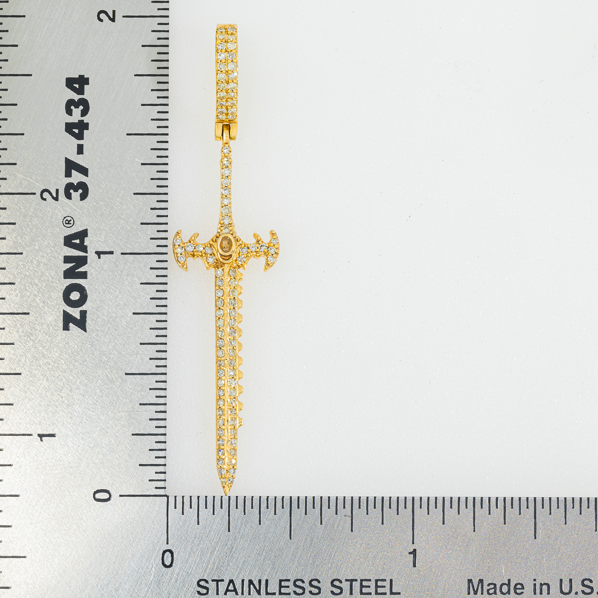 10K GOLD DIAMOND DAGGER PENDANT 0.40 CT