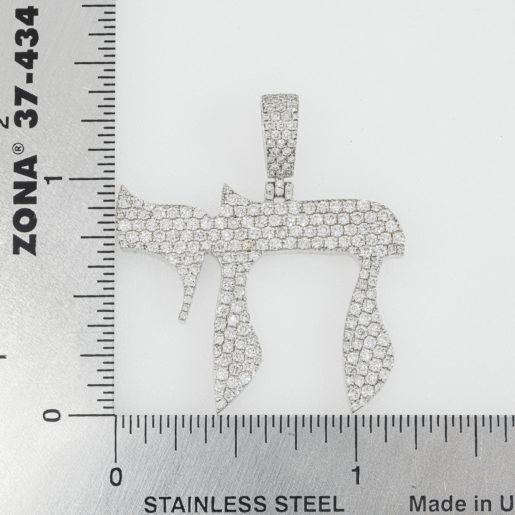 14K GOLD DIAMOND CHAI PENDANT 1.94 CT