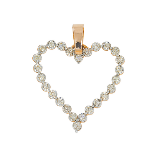 10K GOLD DIAMOND OPEN HEART PENDANT 0.41 CT
