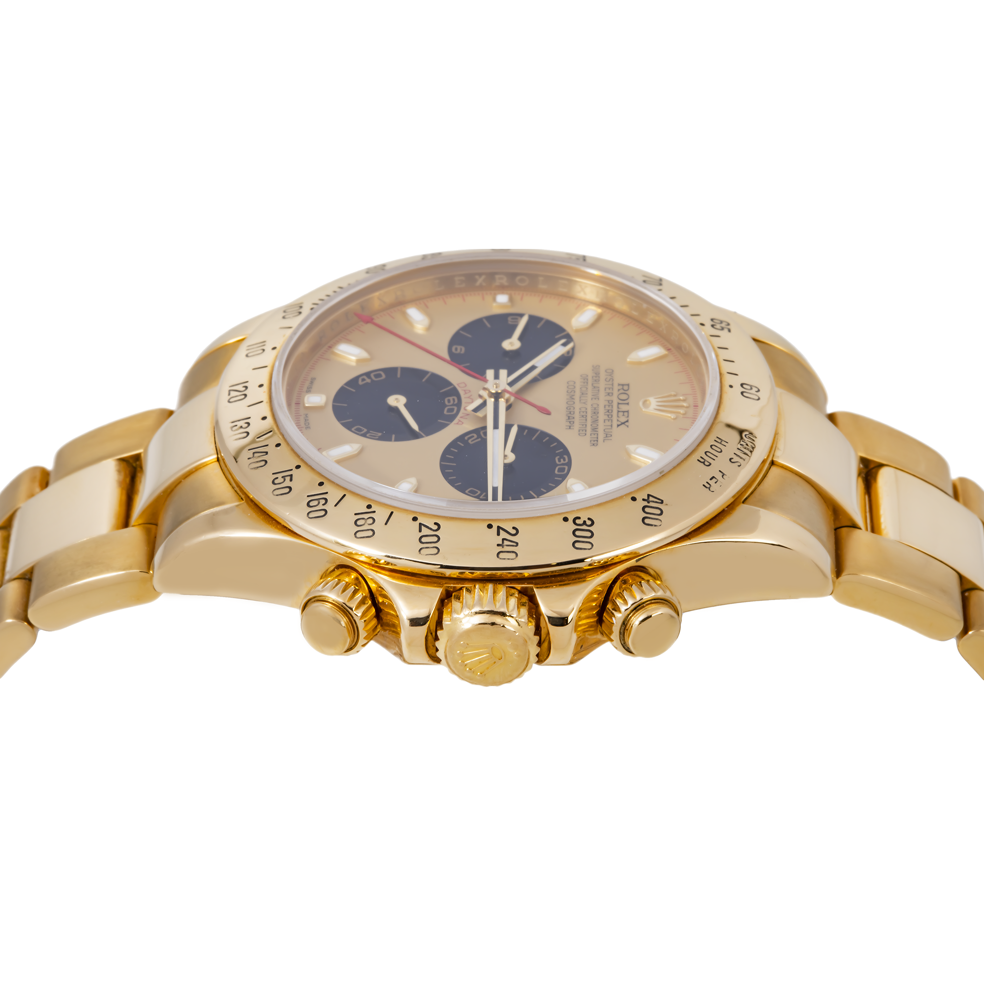 ROLEX DAYTONA 116528 40MM CHAMPAGNE DIAL WITH YELLOW GOLD BRACELET