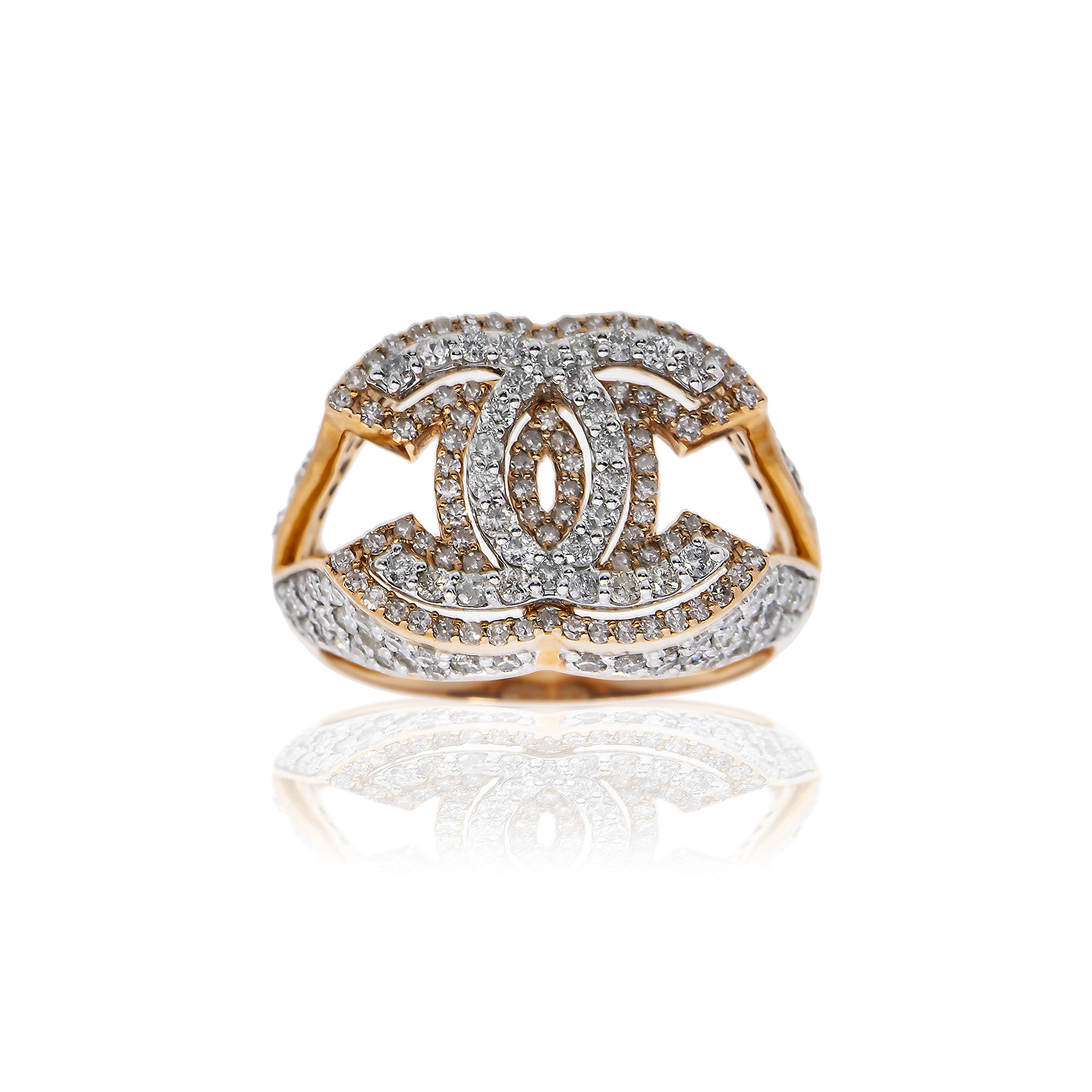 10K GOLD ROUND DIAMOND DESIGNER STATEMENT RING 1.37 CTW