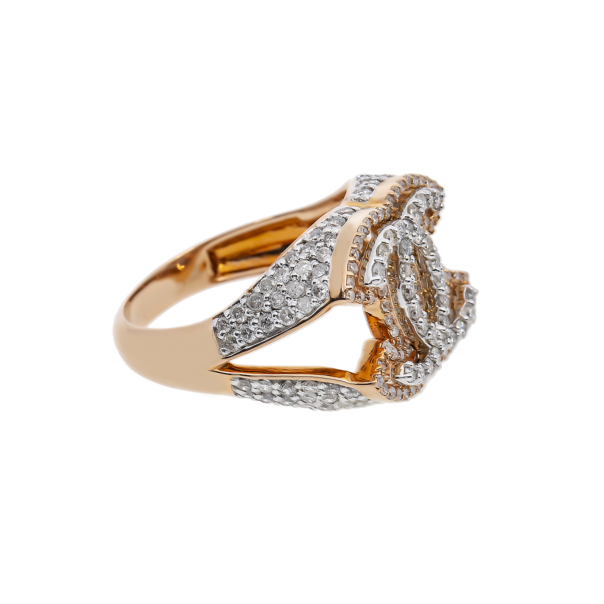 10K GOLD ROUND DIAMOND DESIGNER STATEMENT RING 1.37 CTW