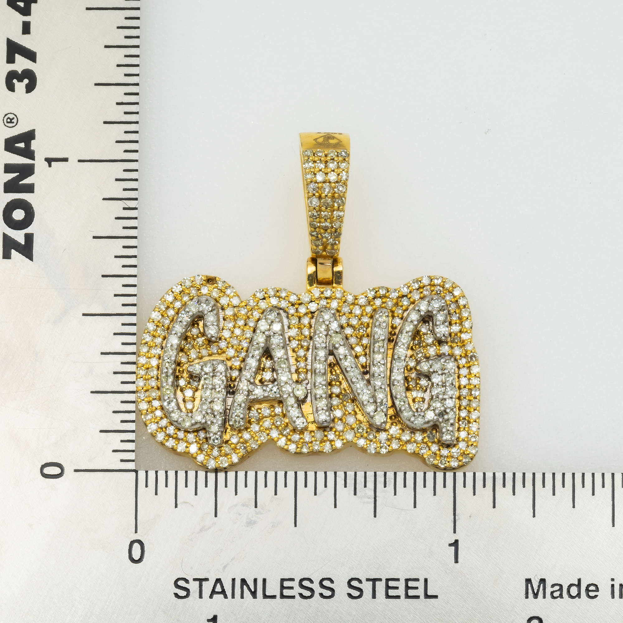 10K GOLD DIAMOND GANG PENDANT 1.18 CT