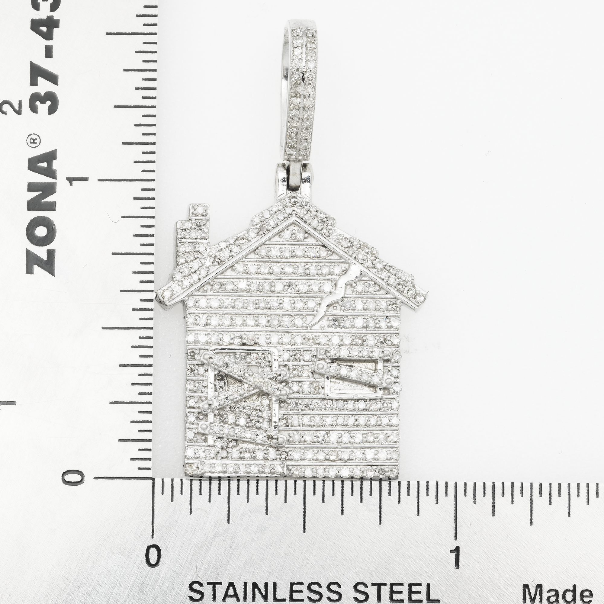 10K GOLD DIAMOND TRAP HOUSE PENDANT 1.10 CTW