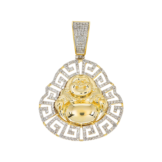 14K GOLD DIAMOND BUDDHA PENDANT 0.87 CT