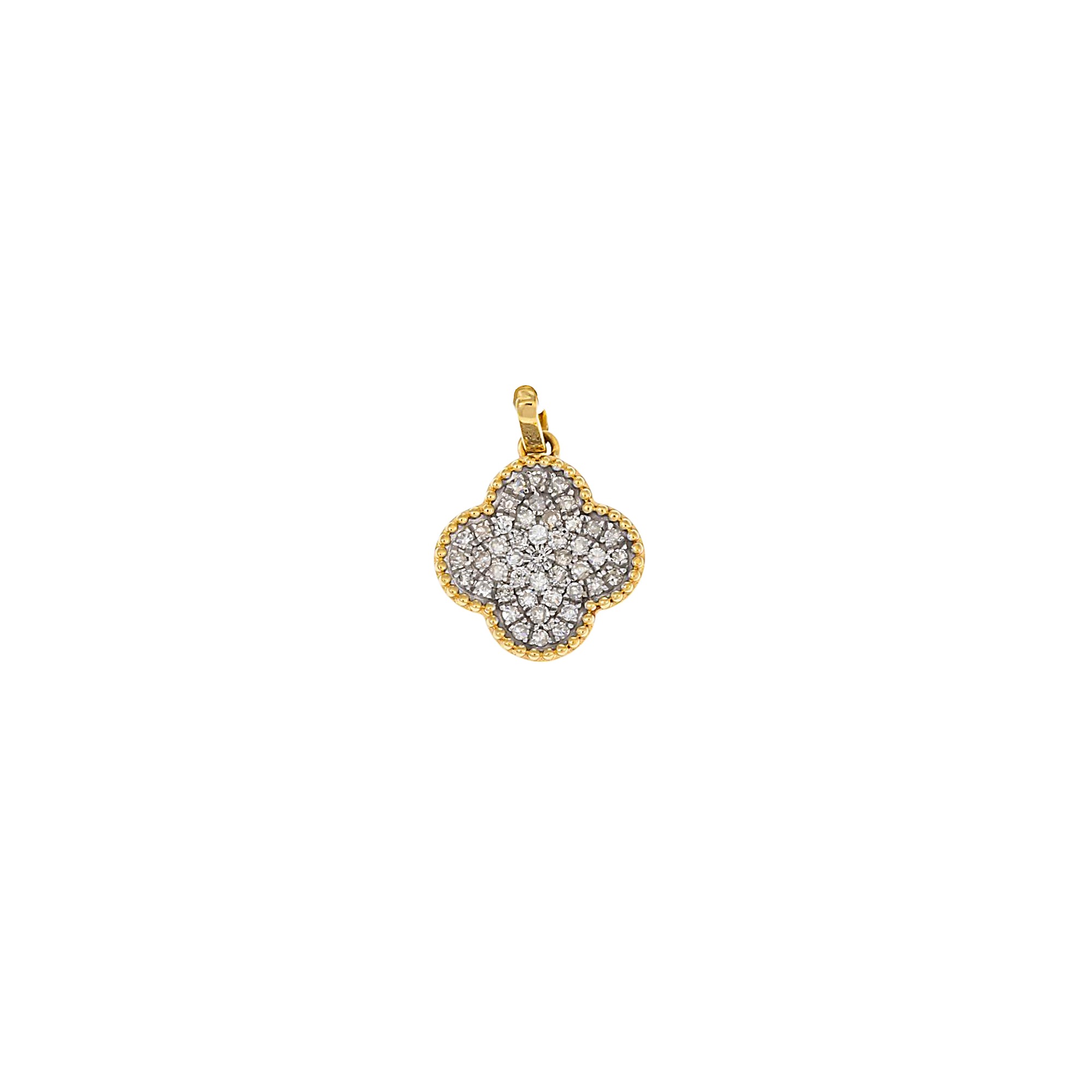 14K GOLD DIAMOND CLOVER PENDANT 0.30 CT