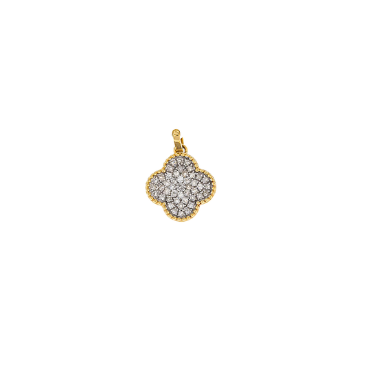 14K GOLD DIAMOND CLOVER PENDANT 0.30 CT