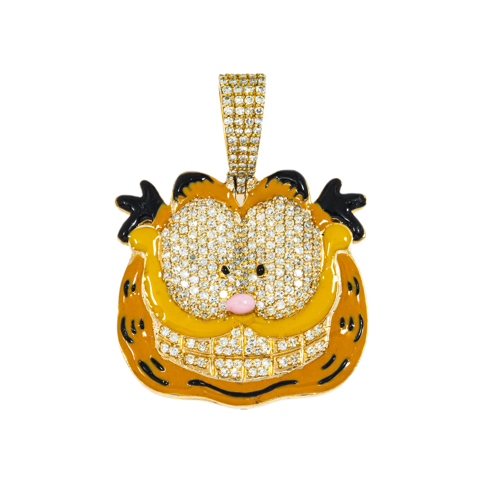 10K GOLD DIAMOND GARFIELD PENDANT 0.98 CT