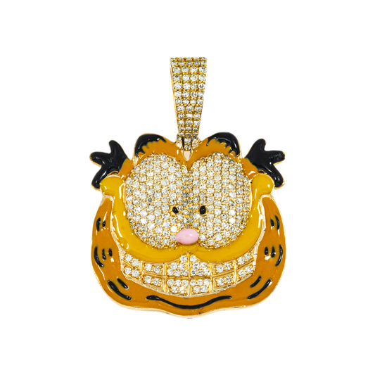 10K GOLD DIAMOND GARFIELD PENDANT 0.98 CT