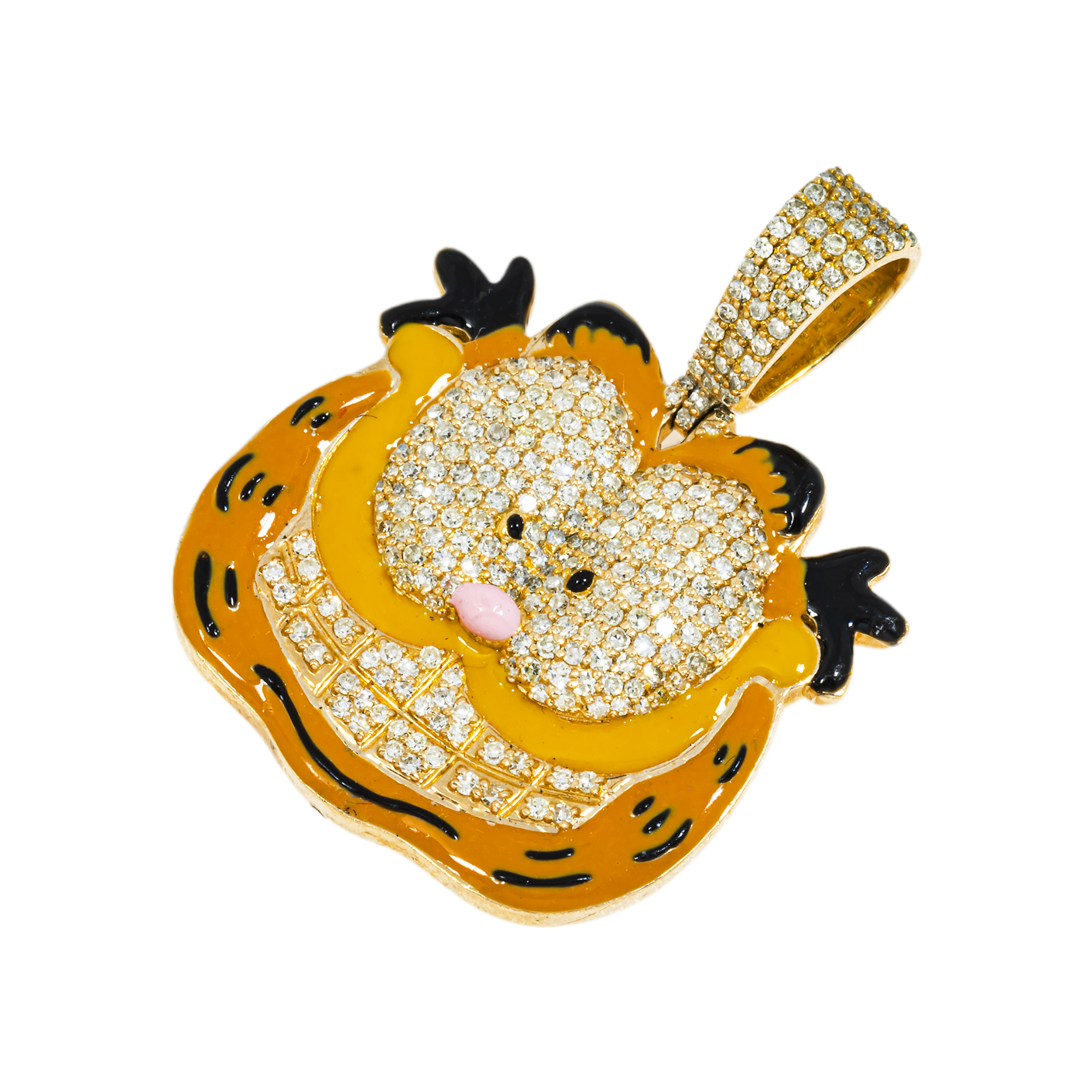 10K GOLD DIAMOND GARFIELD PENDANT 0.98 CT