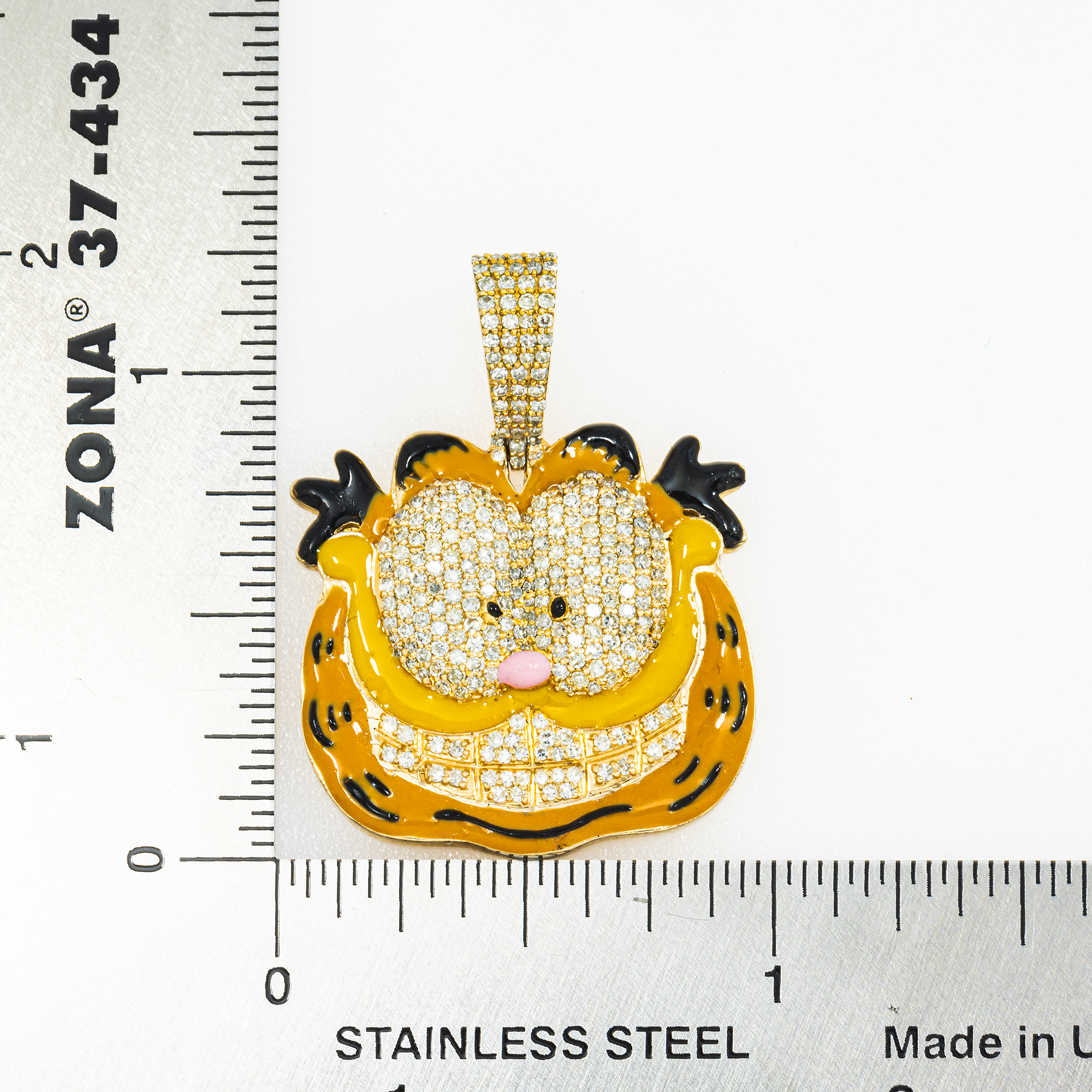 10K GOLD DIAMOND GARFIELD PENDANT 0.98 CT