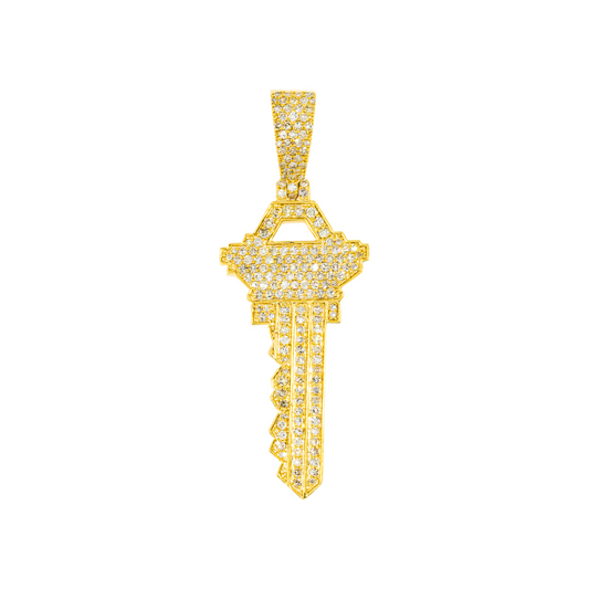 10K GOLD DIAMOND KEY PENDANT 1.26 CT