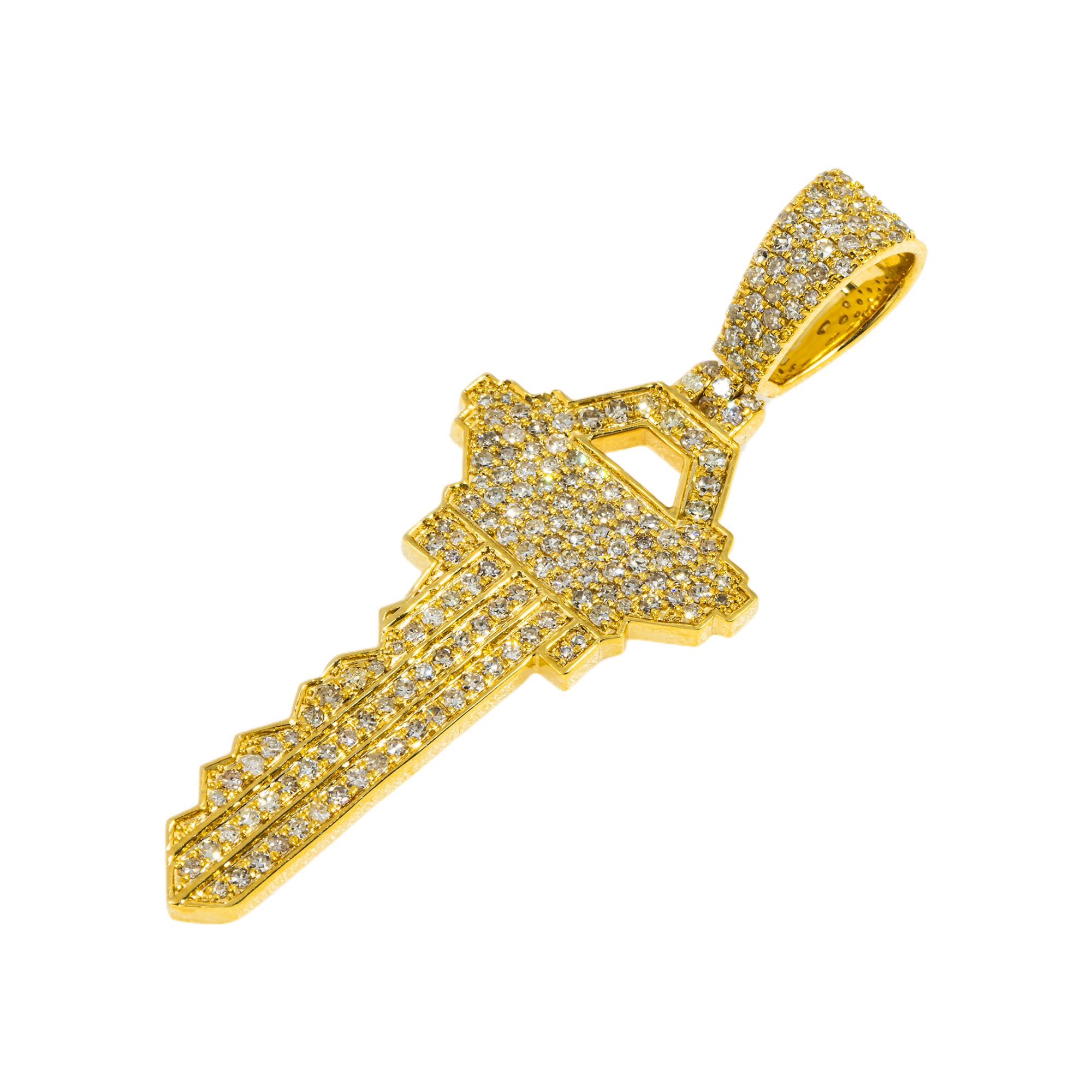 10K GOLD DIAMOND KEY PENDANT 1.26 CT