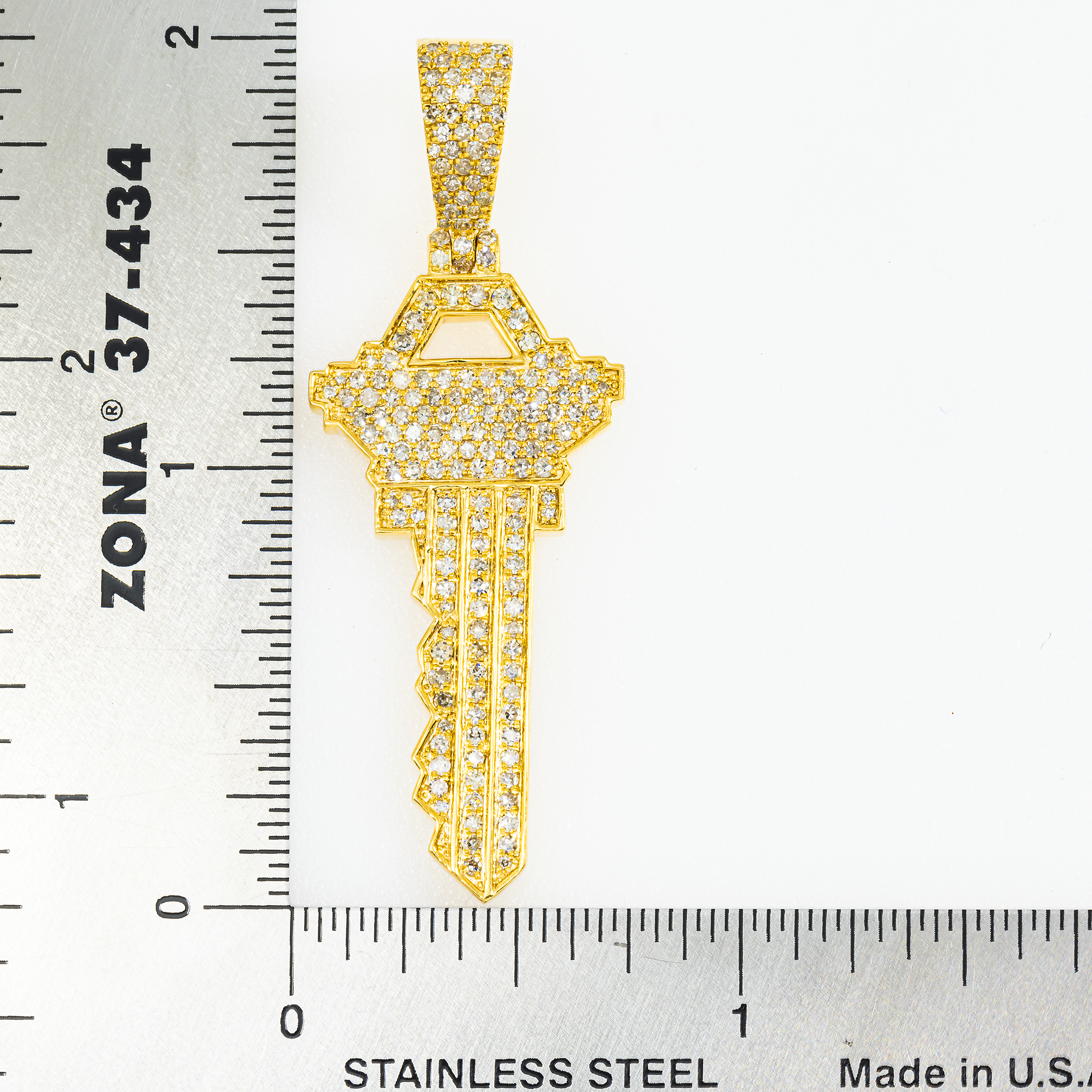 10K GOLD DIAMOND KEY PENDANT 1.26 CT