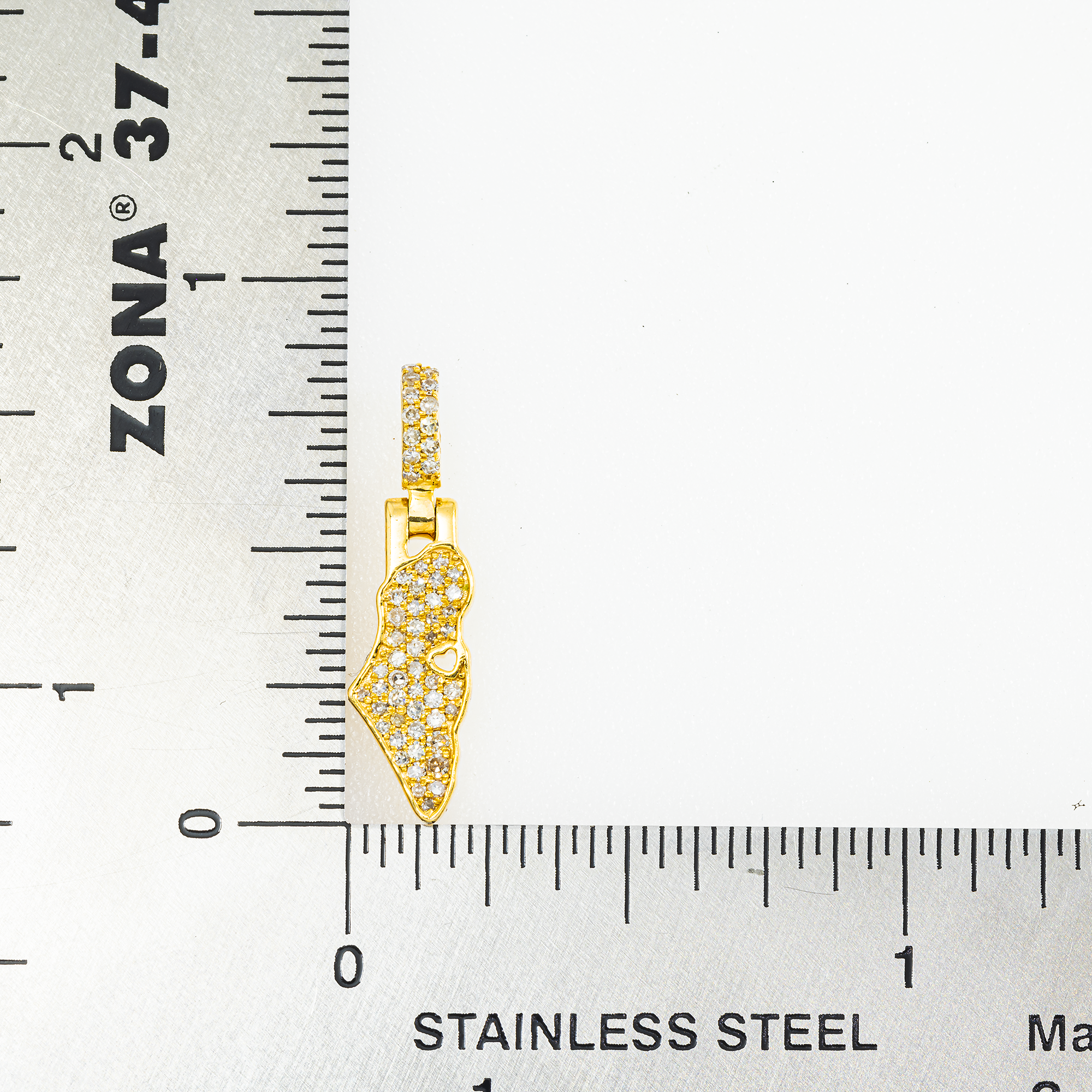 14K GOLD ROUND DIAMOND ISRAEL WITH HEART PENDANT 0.21 CT