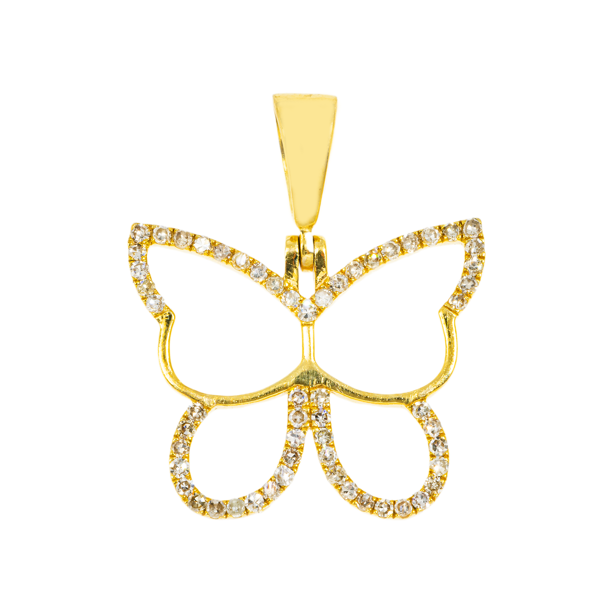 10K GOLD DIAMOND BUTTERFLY PENDANT 0.28 CT