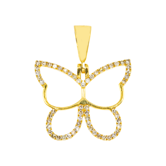 10K GOLD DIAMOND BUTTERFLY PENDANT 0.28 CT