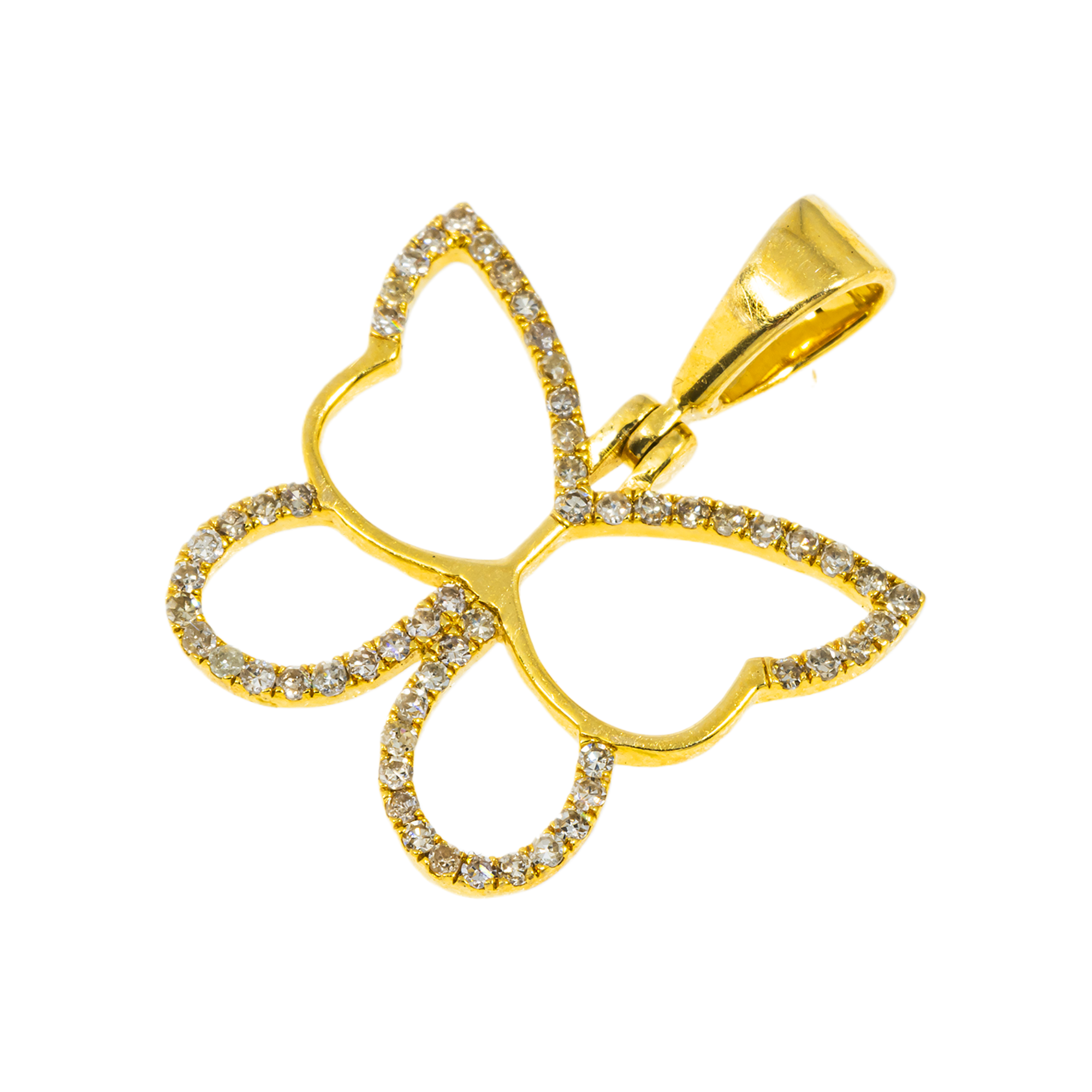 10K GOLD DIAMOND BUTTERFLY PENDANT 0.28 CT