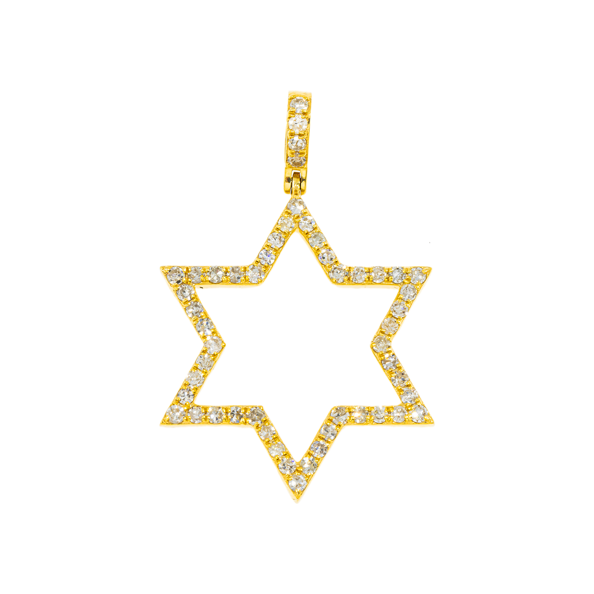 14K GOLD DIAMOND STAR OF DAVID PENDANT 0.63 CT